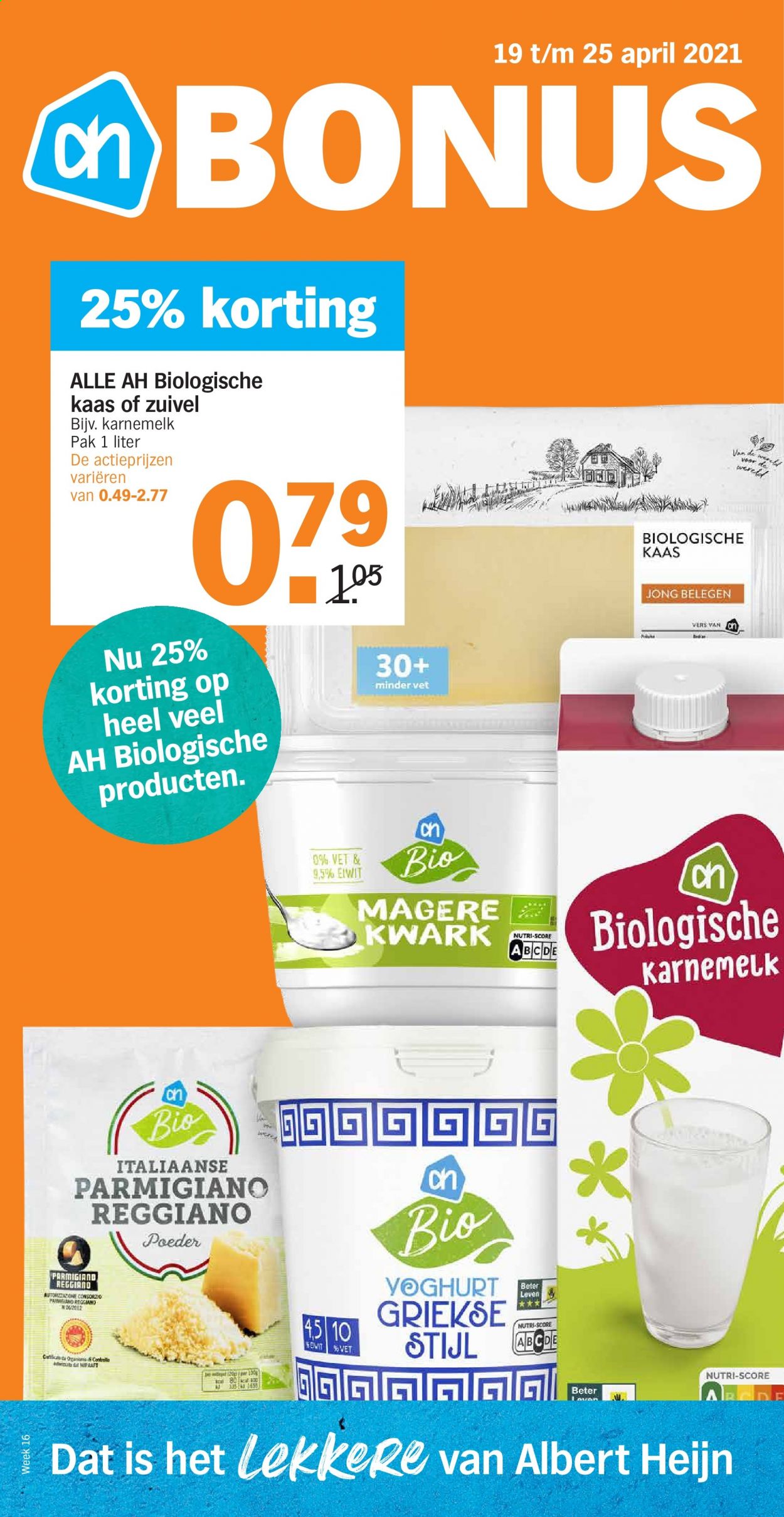 thumbnail - Albert Heijn-aanbieding - 19-4-2021 - 25-4-2021 -  producten in de aanbieding - kaas, karnemelk. Pagina 1.