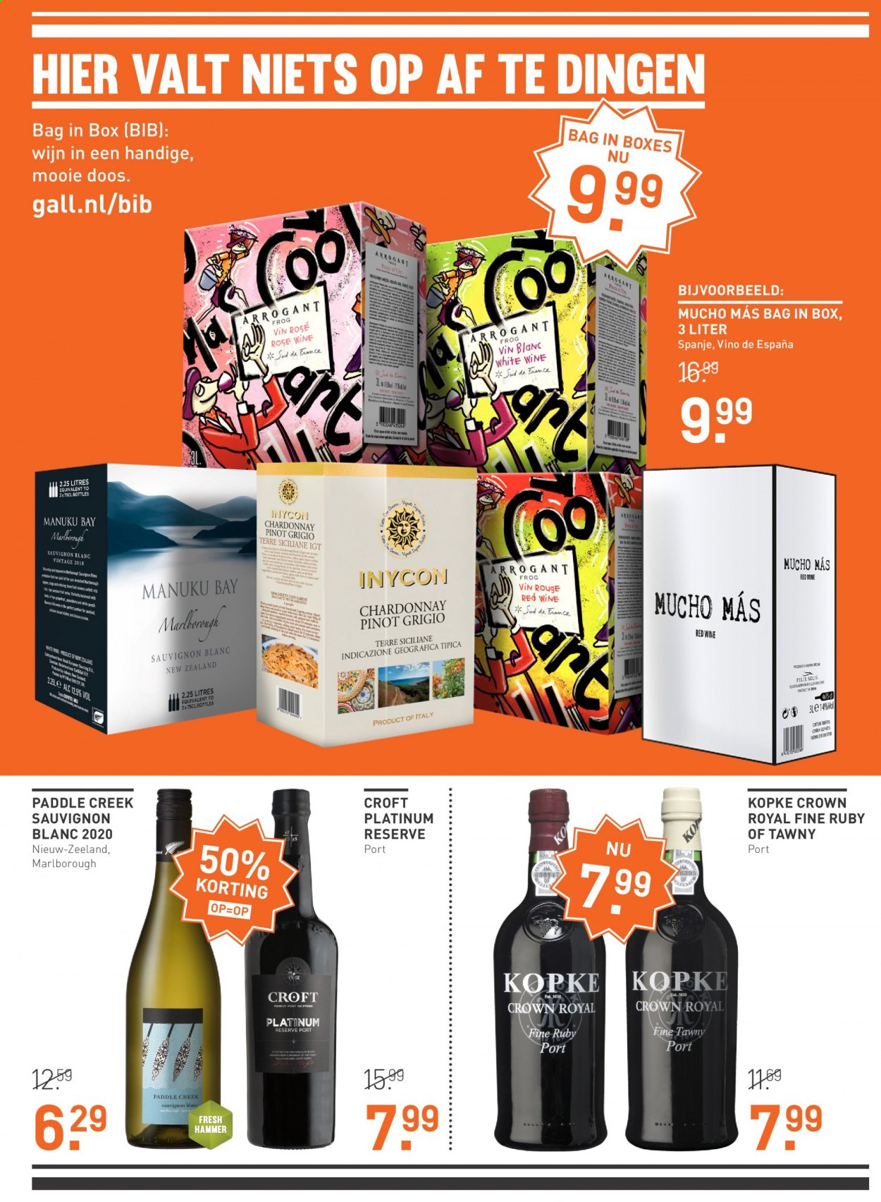 thumbnail - Gall & Gall-aanbieding - 19-4-2021 - 2-5-2021 -  producten in de aanbieding - Chardonnay, Sauvignon Blanc, wijn, Crown Royal. Pagina 3.