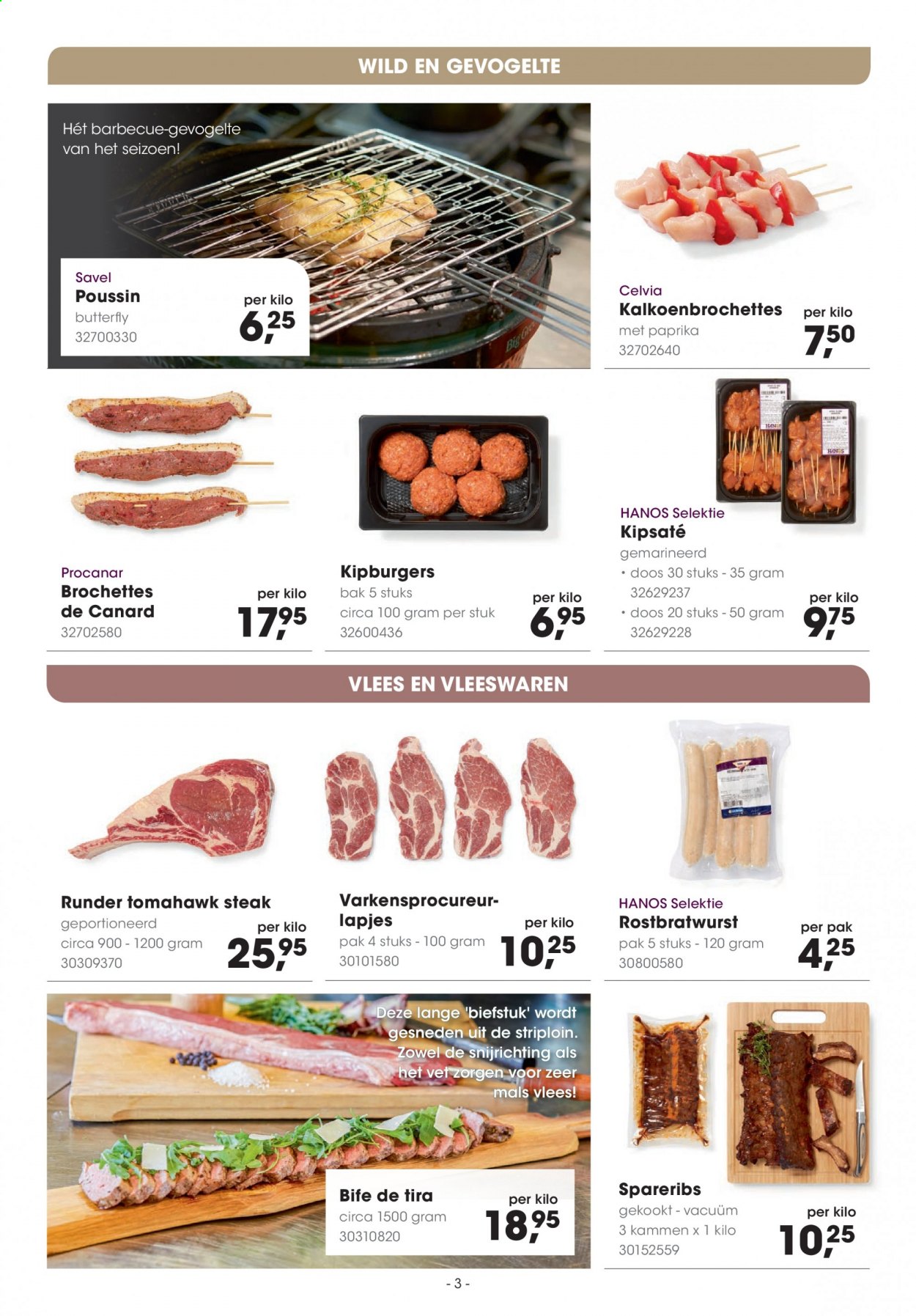 thumbnail - Hanos-aanbieding - 19-4-2021 - 16-5-2021 -  producten in de aanbieding - steak, biefstuk, runderriblappe, kipburgers, BBQ. Pagina 3.