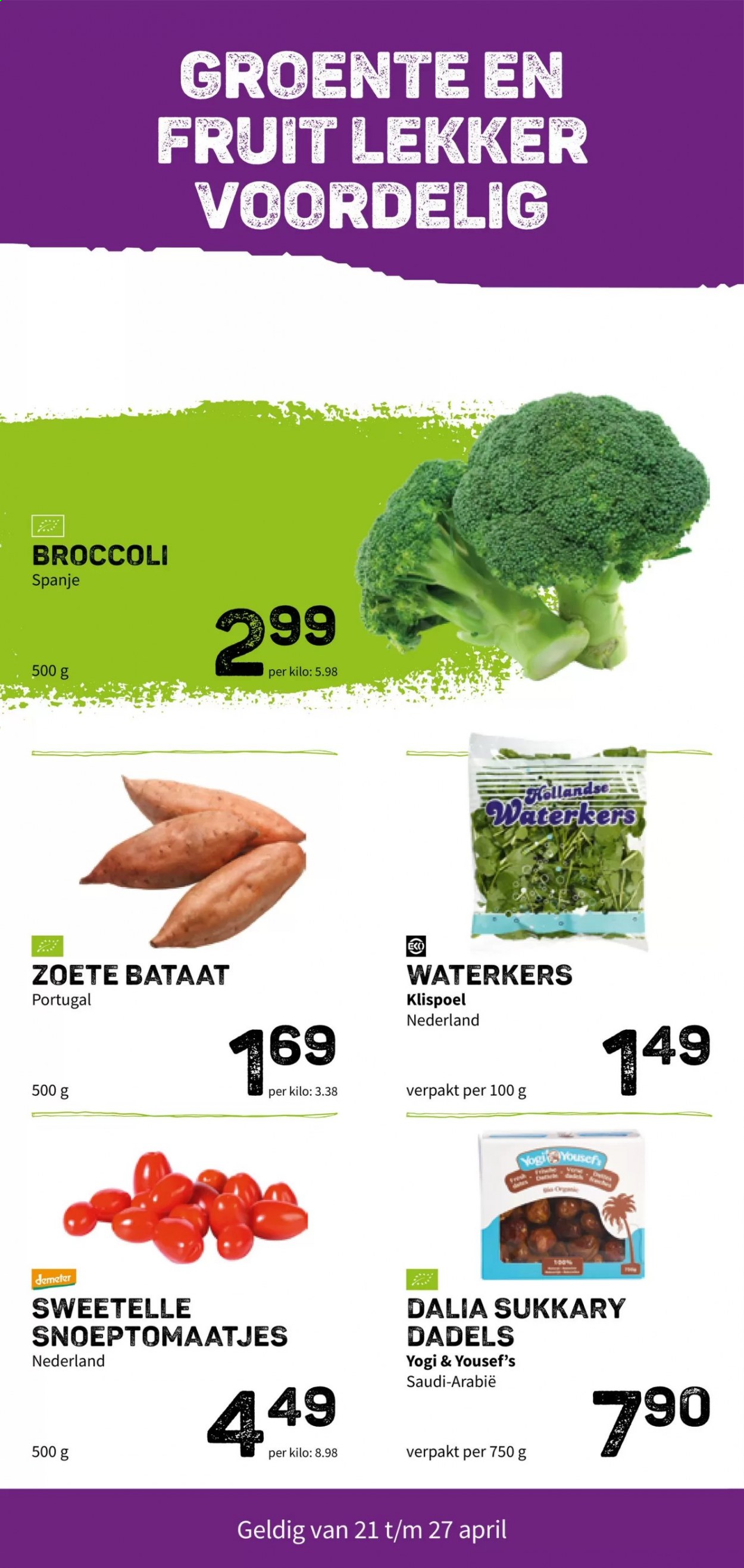 thumbnail - Ekoplaza-aanbieding - 21-4-2021 - 27-4-2021 -  producten in de aanbieding - zoete bataat, waterkers, broccoli. Pagina 6.