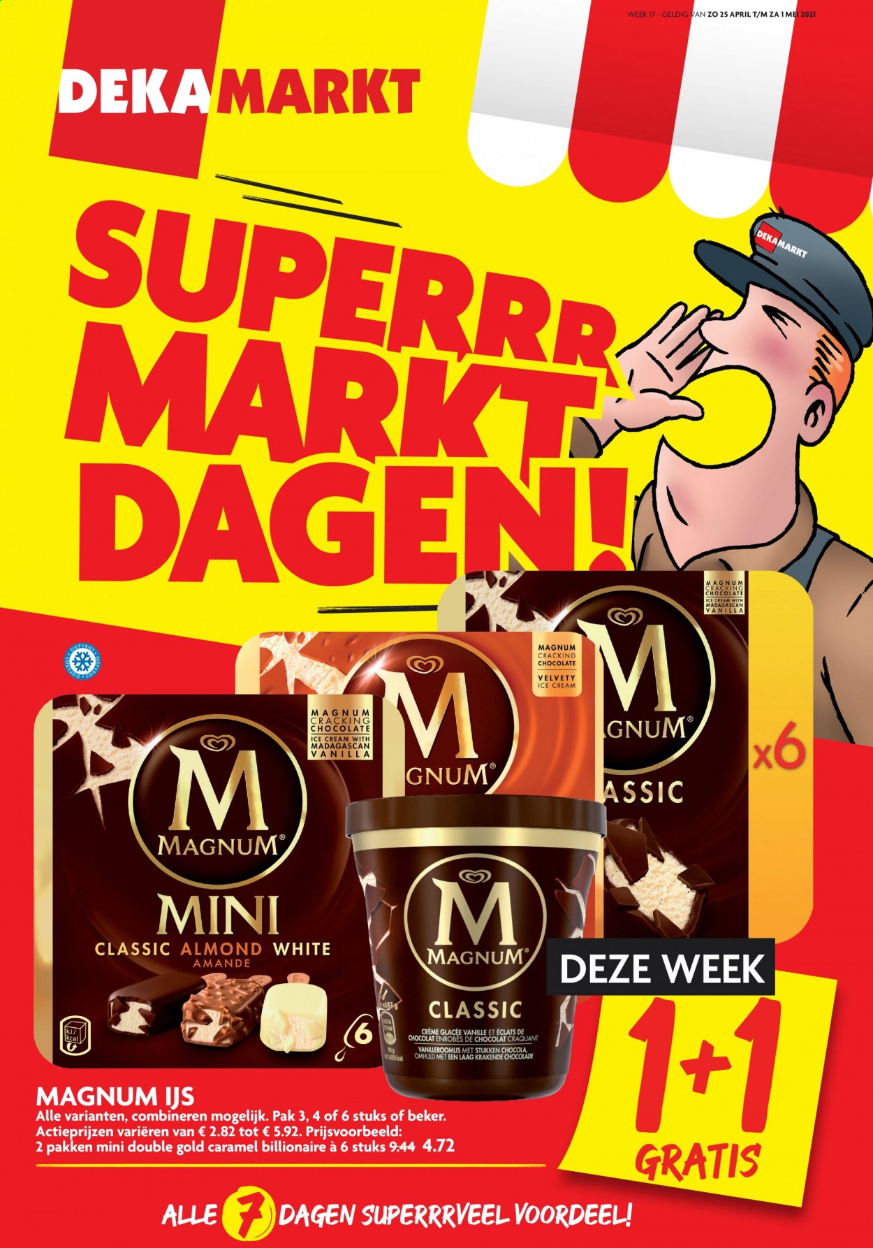 thumbnail - DekaMarkt-aanbieding - 25-4-2021 - 1-5-2021 -  producten in de aanbieding - crème, Magnum, chocolade. Pagina 1.