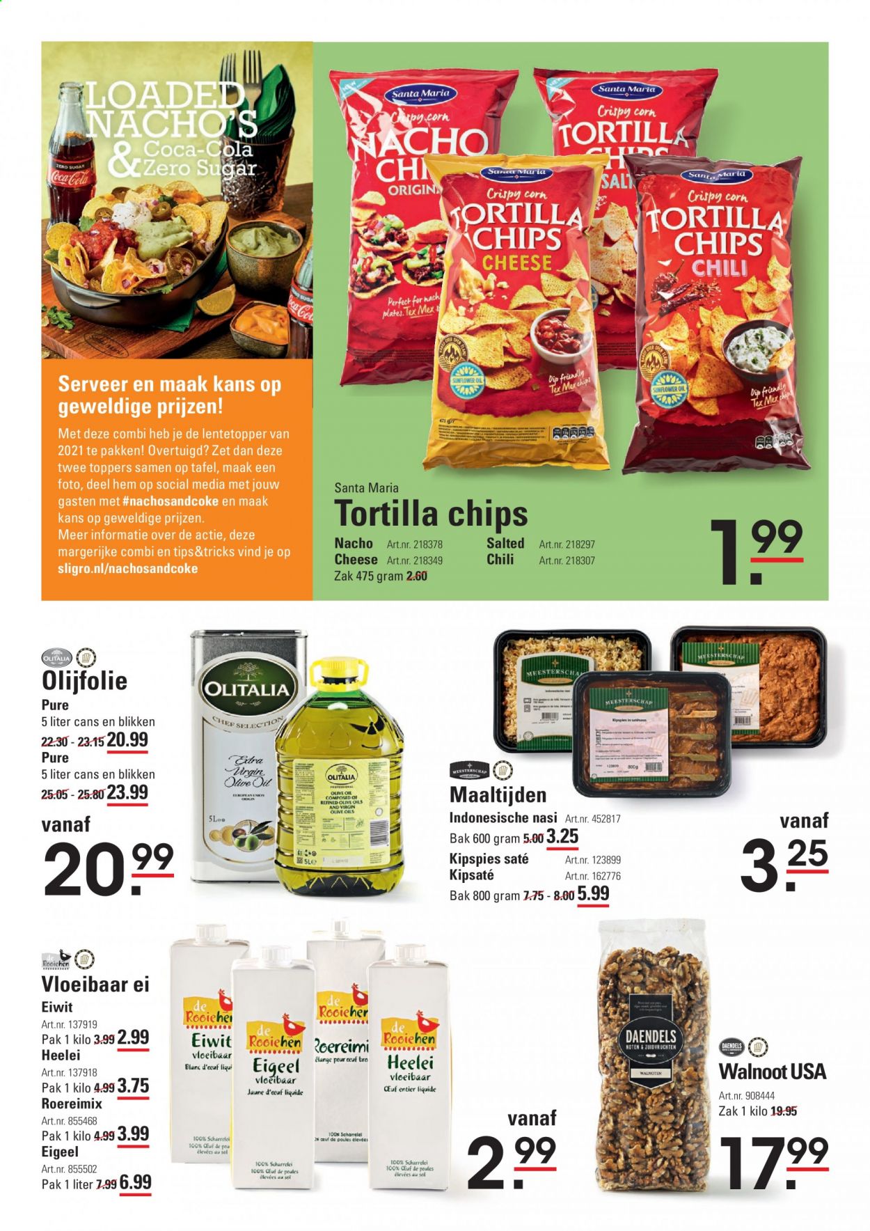 thumbnail - Sligro-aanbieding - 29-4-2021 - 17-5-2021 -  producten in de aanbieding - tortillas, ei, chips, tortilla chips, olijfolie. Pagina 8.