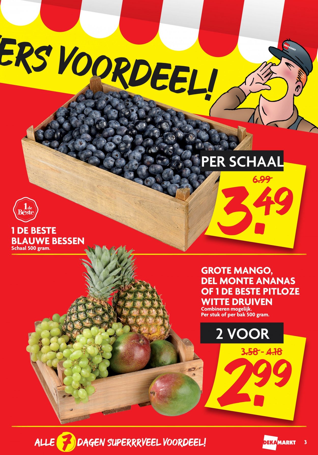 thumbnail - DekaMarkt-aanbieding - 2-5-2021 - 8-5-2021 -  producten in de aanbieding - Del Monte, bessen, druiven, mango, ananas. Pagina 3.