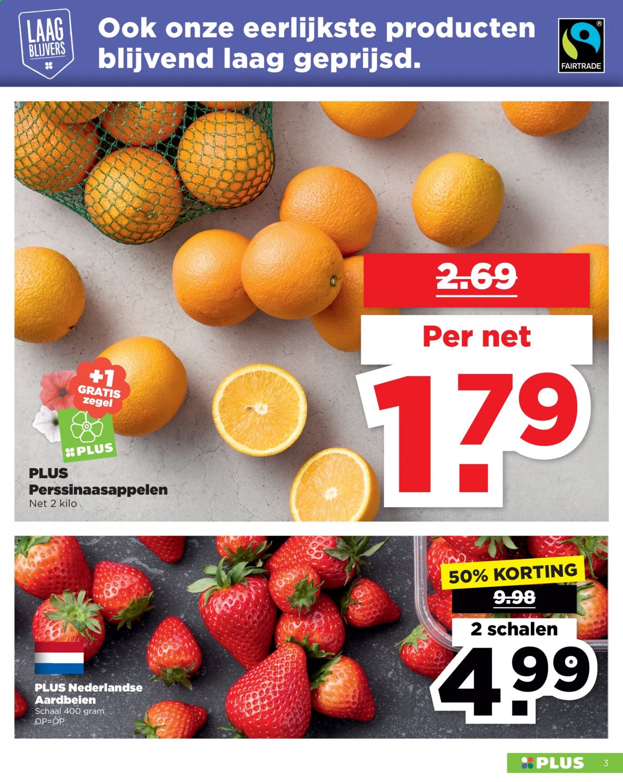 thumbnail - Plus-aanbieding - 2-5-2021 - 8-5-2021 -  producten in de aanbieding - aardbeien, perssinaasappelen. Pagina 3.