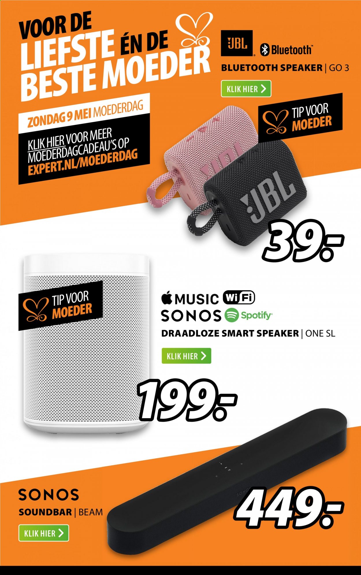 thumbnail - Expert-aanbieding - 3-5-2021 - 9-5-2021 -  producten in de aanbieding - draadloze smart speaker, Bluetooth Speaker, JBL, soundbar. Pagina 14.