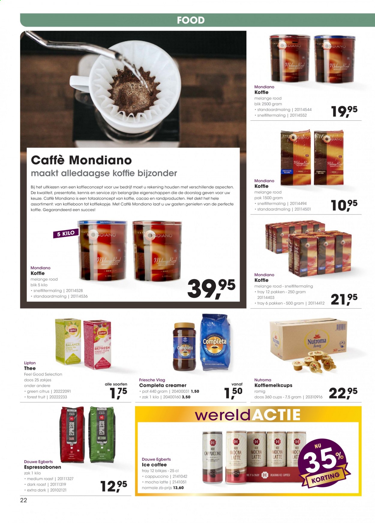 thumbnail - Hanos-aanbieding - 3-5-2021 - 16-5-2021 -  producten in de aanbieding - Lipton, thee, Douwe Egberts, koffie, Espresso. Pagina 22.