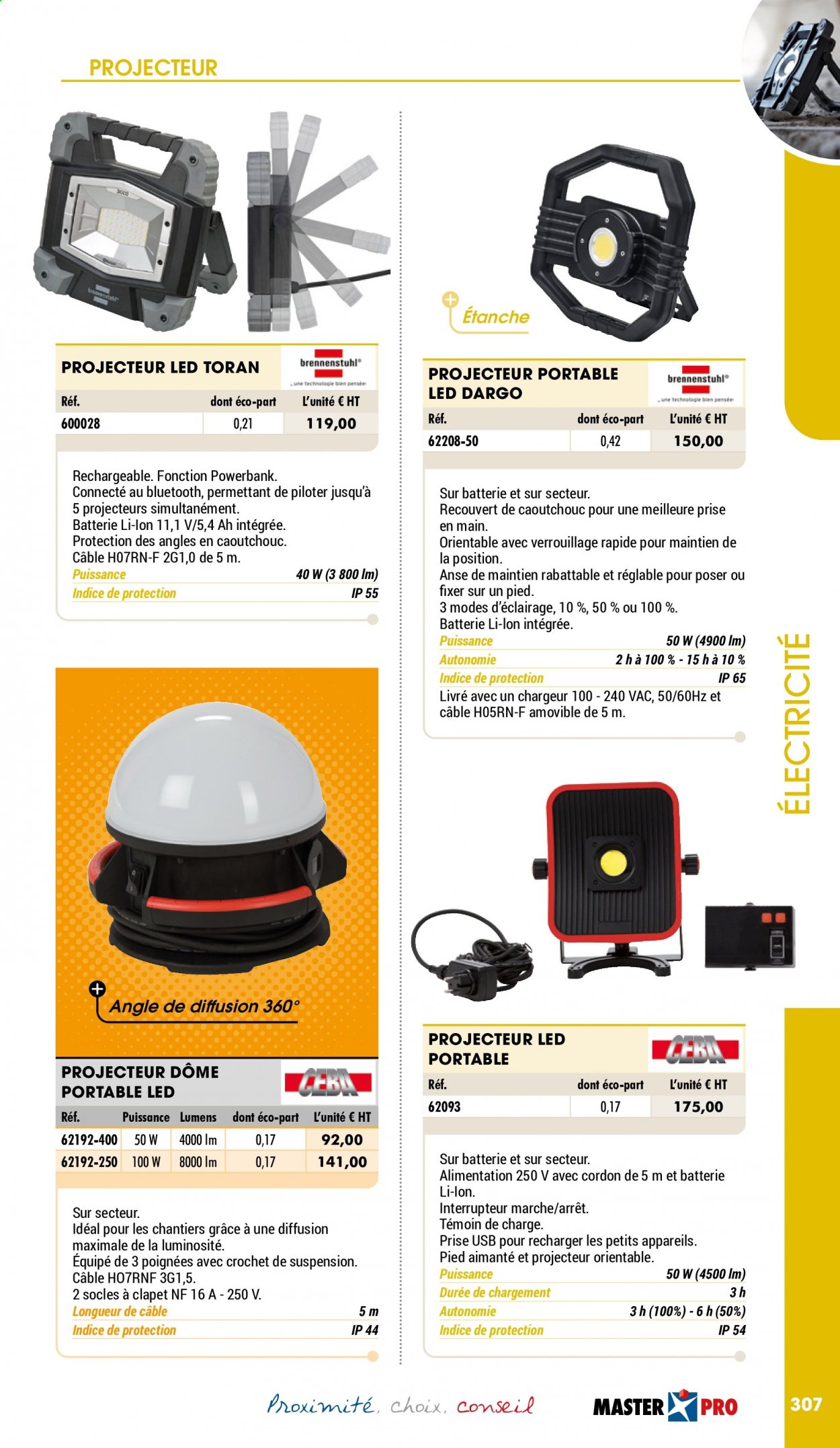 thumbnail - Catalogue Master Pro - 01/01/2021 - 31/12/2021 - Produits soldés - projecteur, projecteur LED. Page 309.