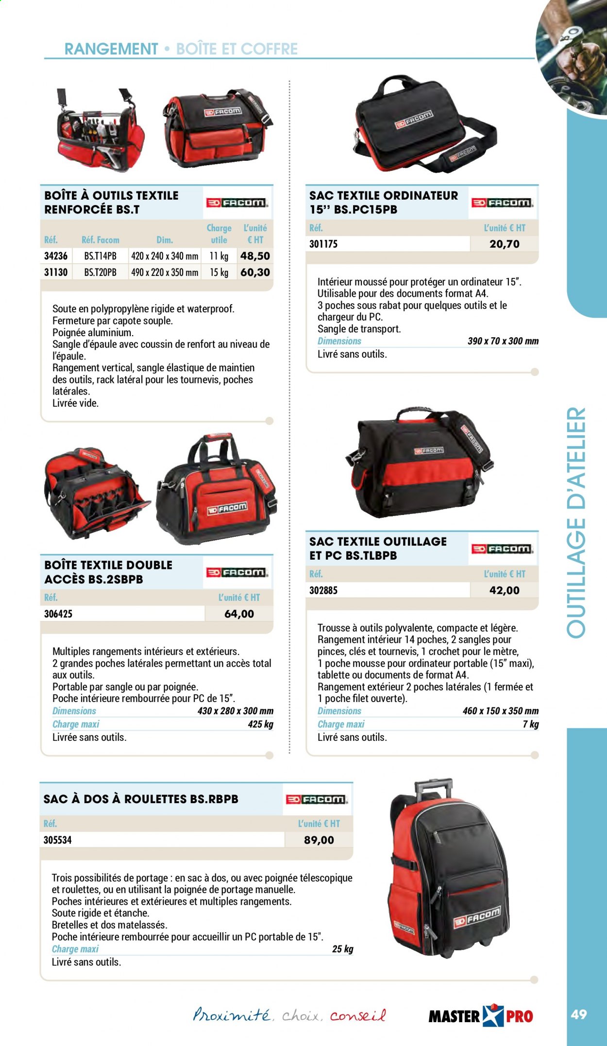 thumbnail - Catalogue Master Pro - 01/01/2021 - 31/12/2021 - Produits soldés - trousse, sac à dos, boîte à outils. Page 51.