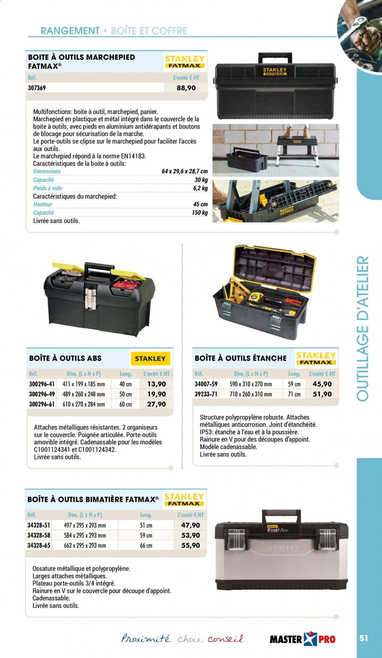 thumbnail - Catalogue Master Pro - 01/01/2021 - 31/12/2021 - Produits soldés - marchepied, boîte à outils. Page 53.