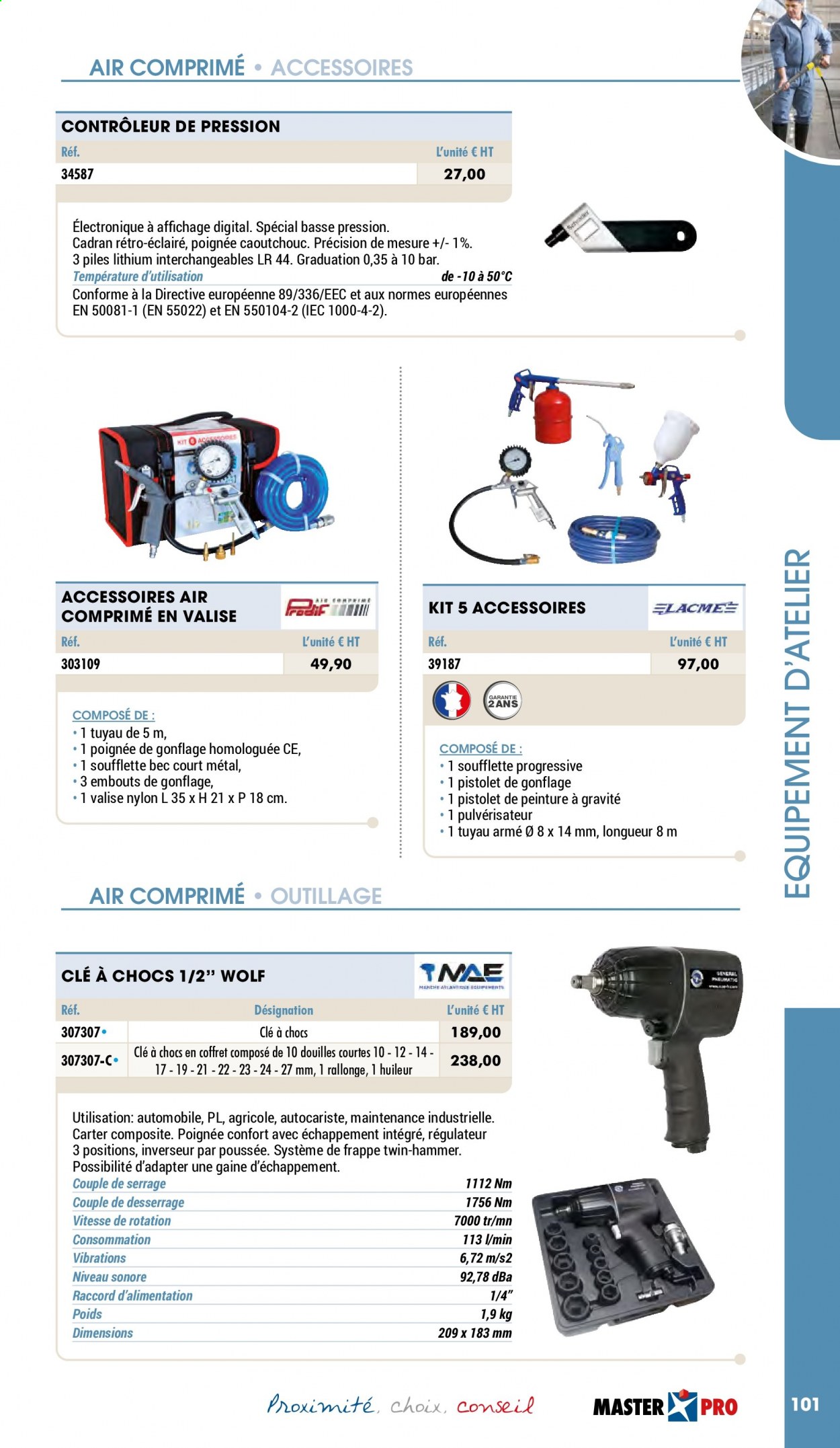 thumbnail - Catalogue Master Pro - 01/01/2021 - 31/12/2021 - Produits soldés - valise, contrôleur de pression, d’accessoires pour air comprimé. Page 103.