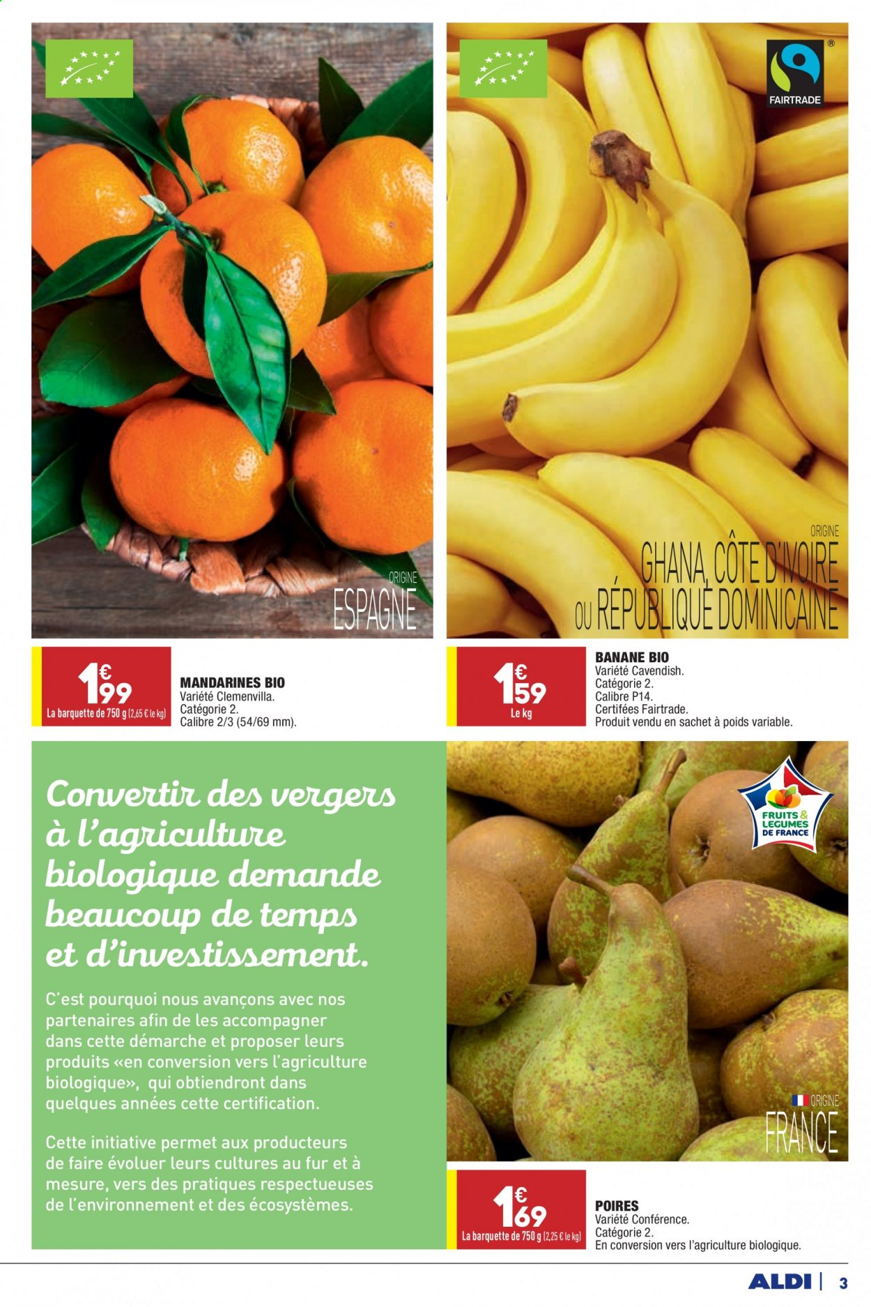 thumbnail - Catalogue ALDI - 12/01/2021 - 18/01/2021 - Produits soldés - bananes, clémentines, mandarines, poire. Page 3.