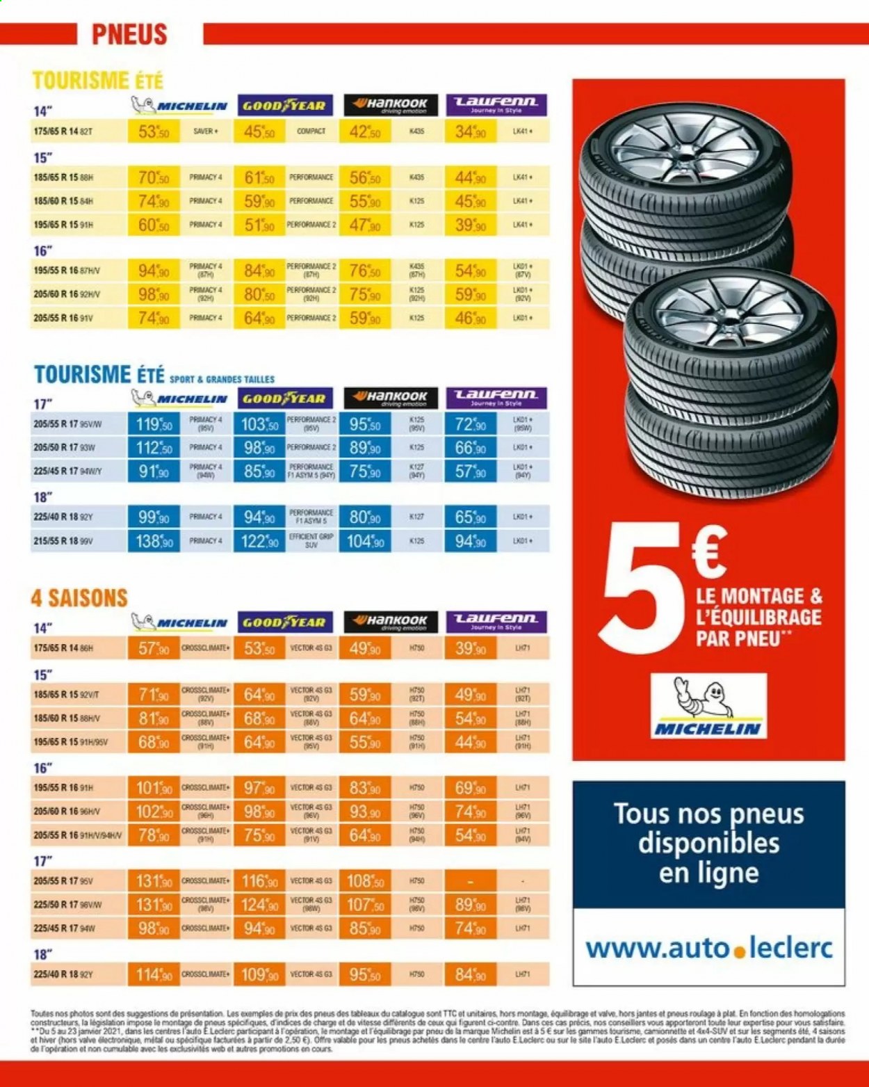 thumbnail - Catalogue E.Leclerc - 05/01/2021 - 23/01/2021 - Produits soldés - Good Year, Michelin. Page 3.