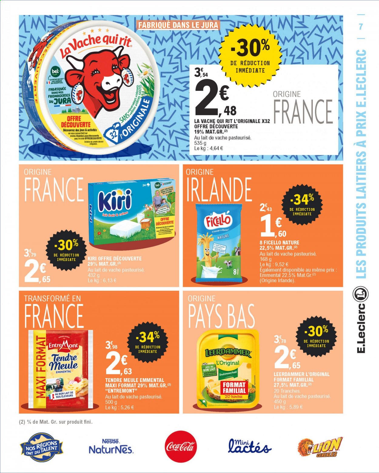 thumbnail - Catalogue E.Leclerc - 12/01/2021 - 23/01/2021 - Produits soldés - emmental, fromage, Nestlé, céréales, Coca-Cola. Page 7.