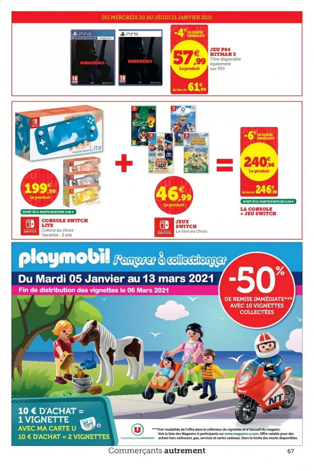 thumbnail - Catalogue HYPER U - 12/01/2021 - 23/01/2021 - Produits soldés - jeu, PS4, Playstation, PS5, Playmobil. Page 67.