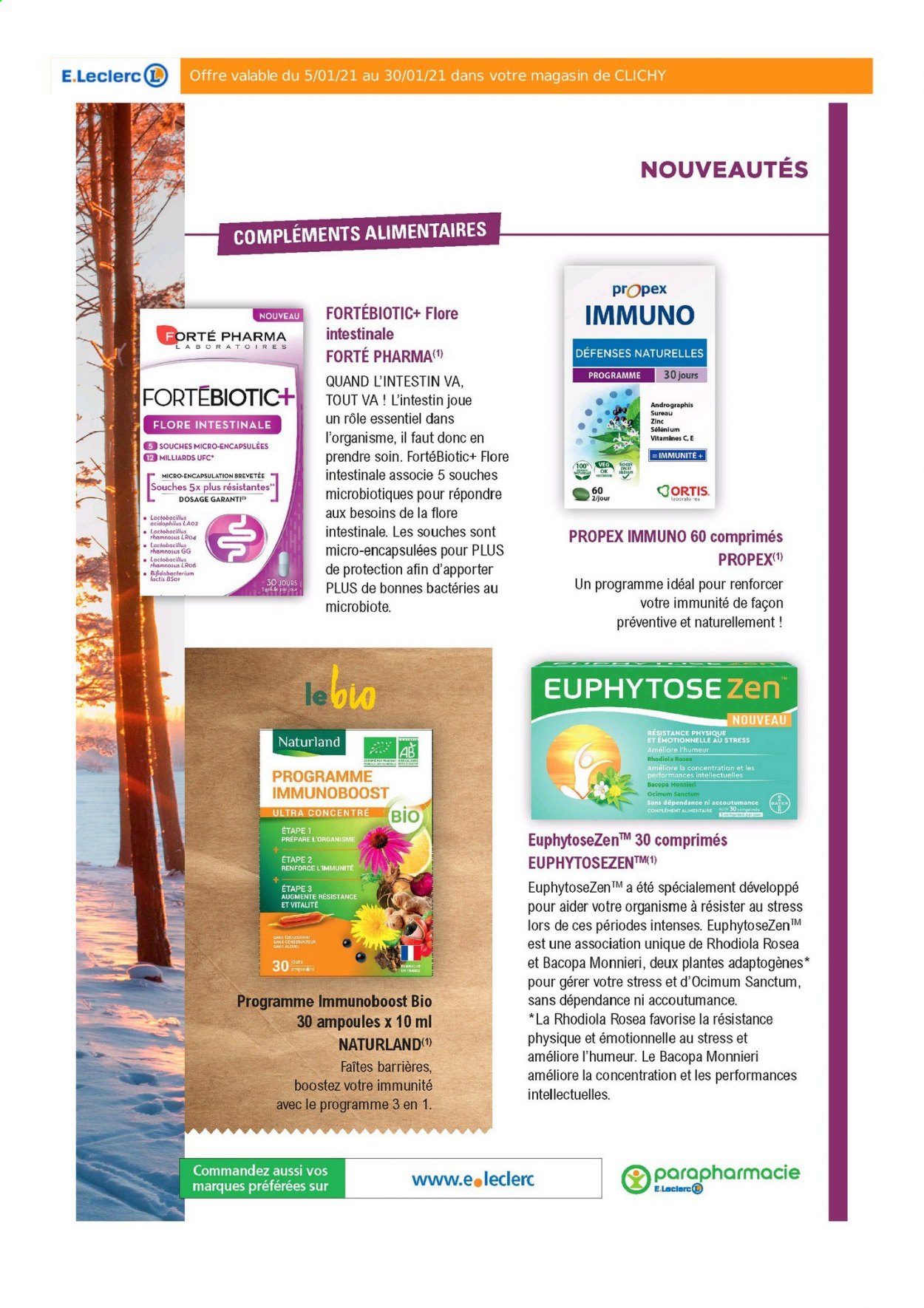 Catalogue E.Leclerc - 05/01/2021 - 30/01/2021 - Produits soldés - compléments alimentaires, Forté Pharma. Page 5.