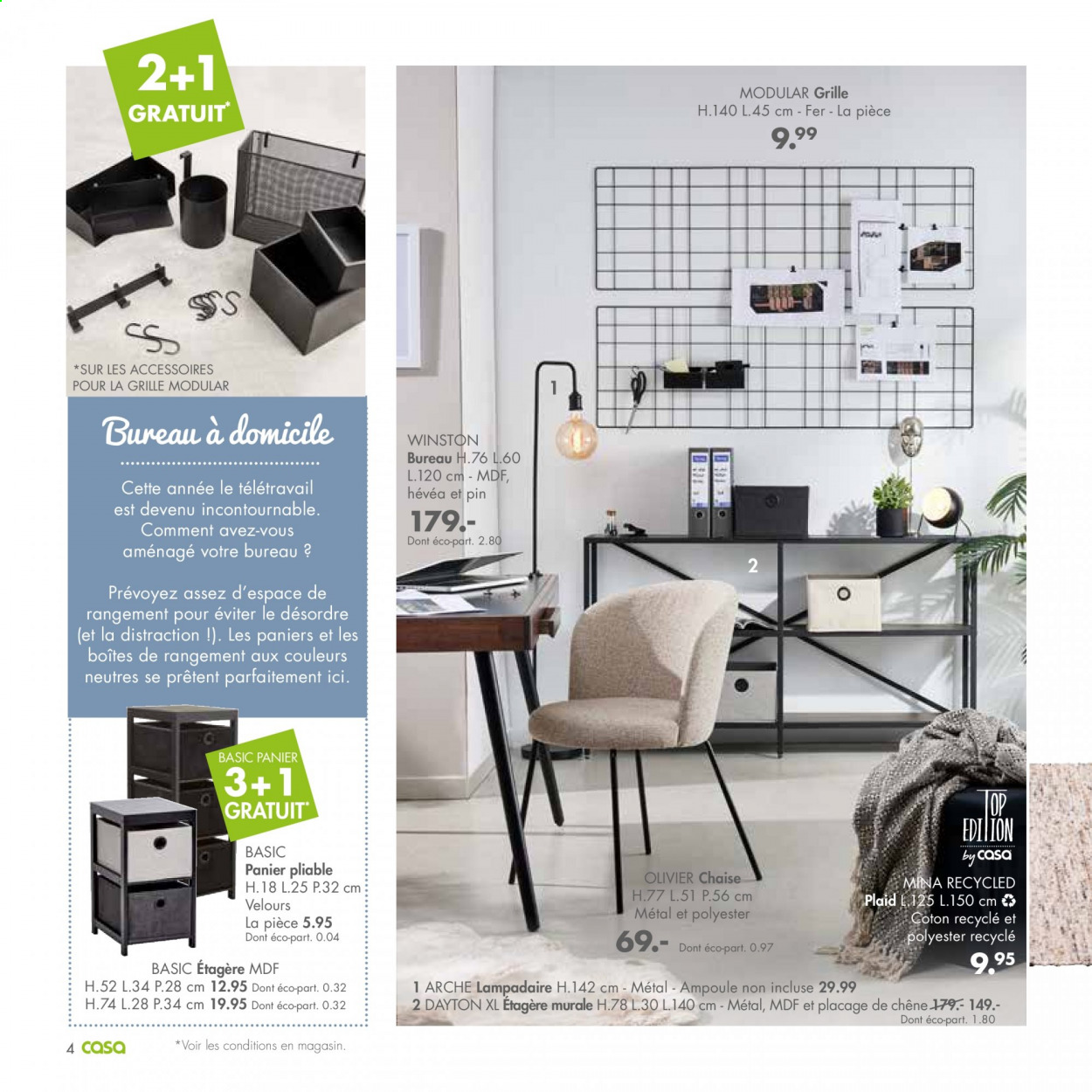 thumbnail - Catalogue CASA - 11/01/2021 - 07/02/2021 - Produits soldés - chaise, panier, plaid, étagère, lampadaire. Page 4.