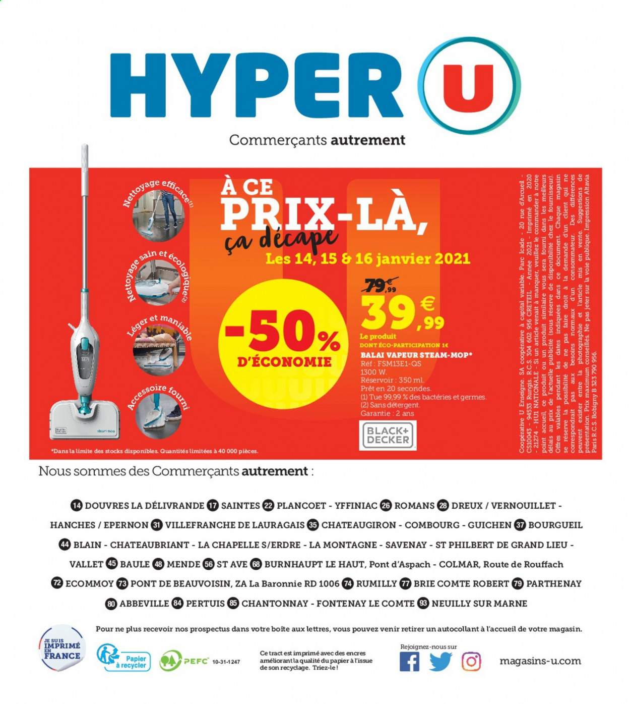 thumbnail - Catalogue HYPER U - 12/01/2021 - 30/01/2021 - Produits soldés - Brie, balai, balai vapeur. Page 24.