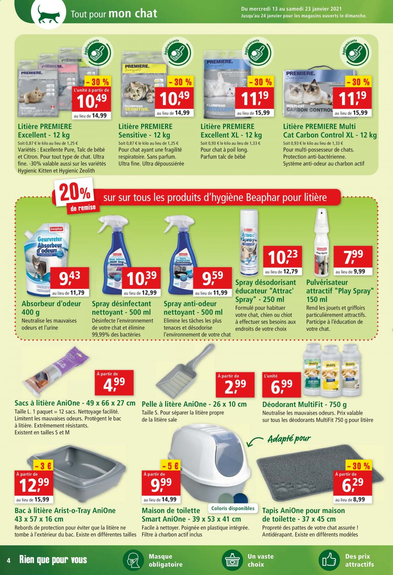 thumbnail - Catalogue Maxi ZOO - 13/01/2021 - 24/01/2021 - Produits soldés - tapis, desodorisant, litière, toilettes pour animaux. Page 4.