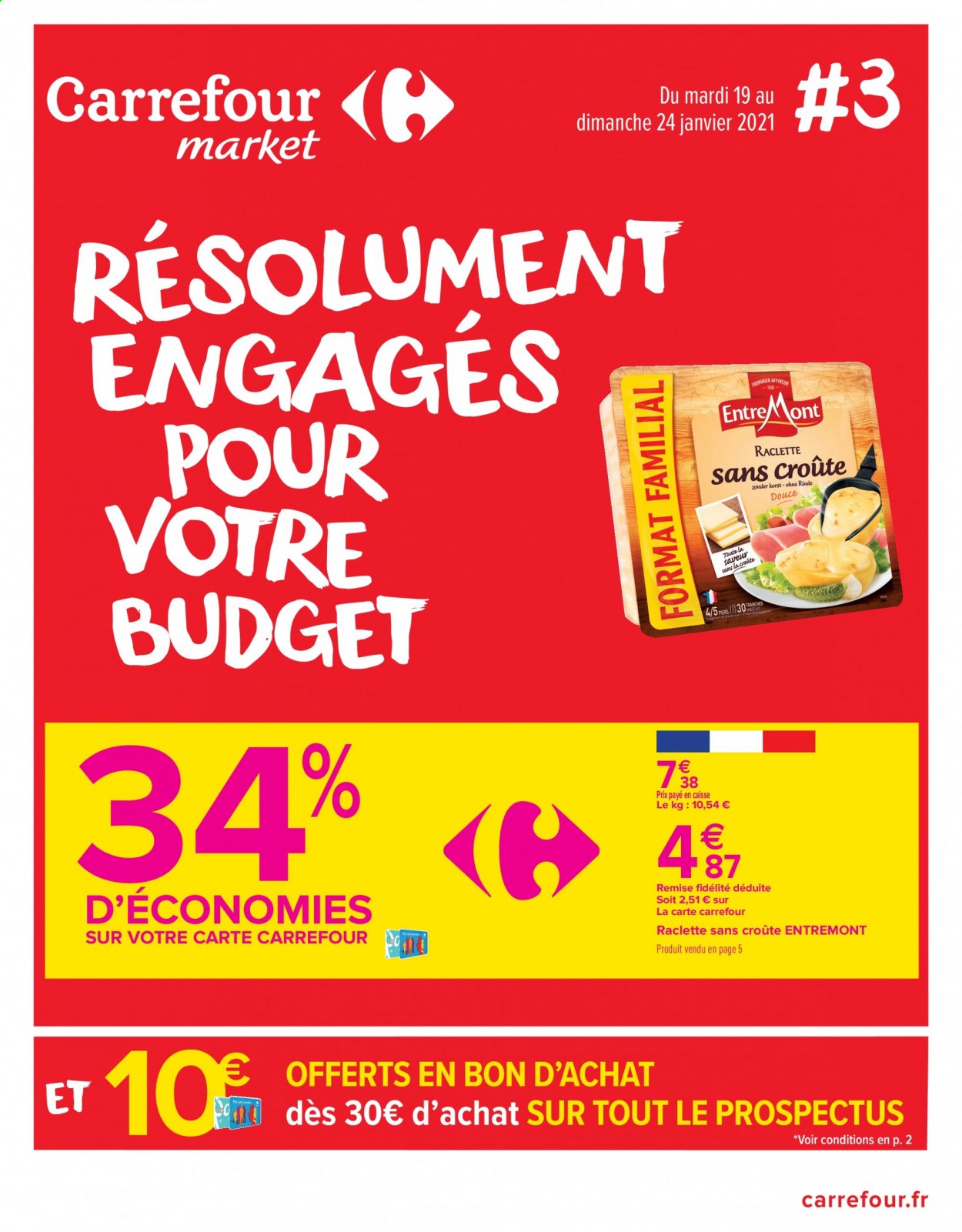 thumbnail - Catalogue Carrefour Market - 19/01/2021 - 24/01/2021 - Produits soldés - La Raclette. Page 1.