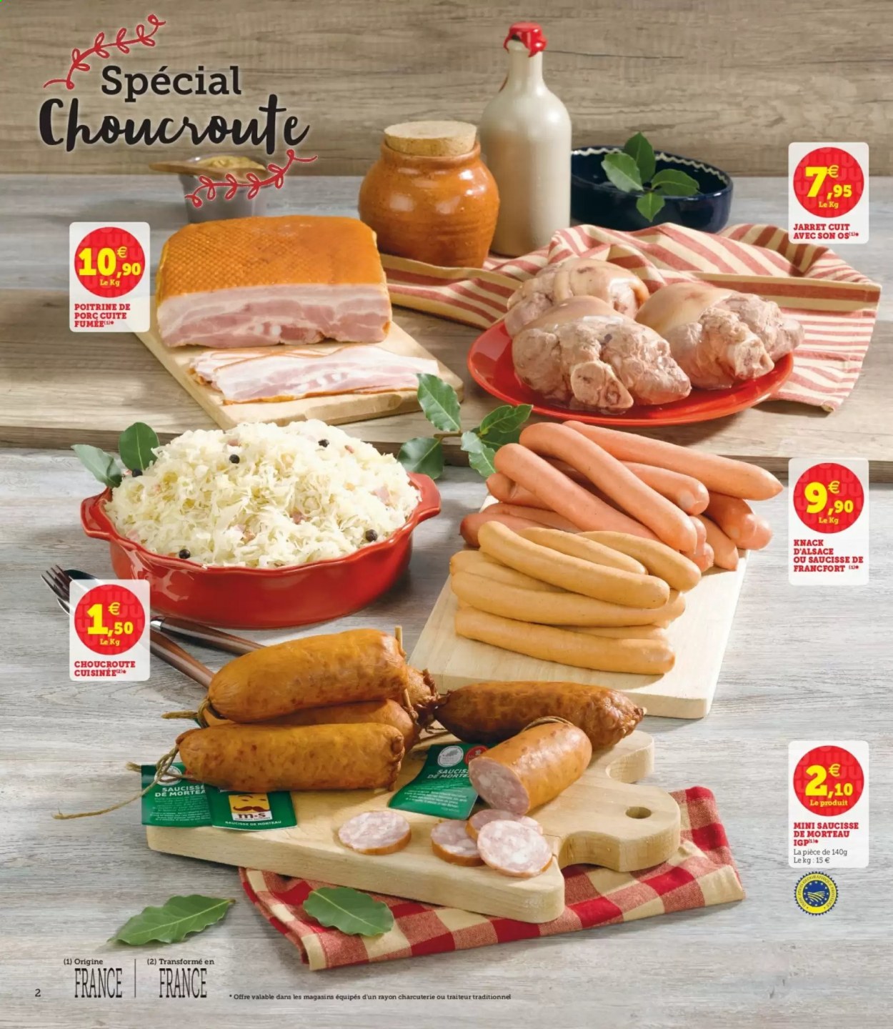 thumbnail - Catalogue U express - 19/01/2021 - 23/01/2021 - Produits soldés - poitrine de porc, viande de porc, choucroute, knack d'Alsace. Page 2.
