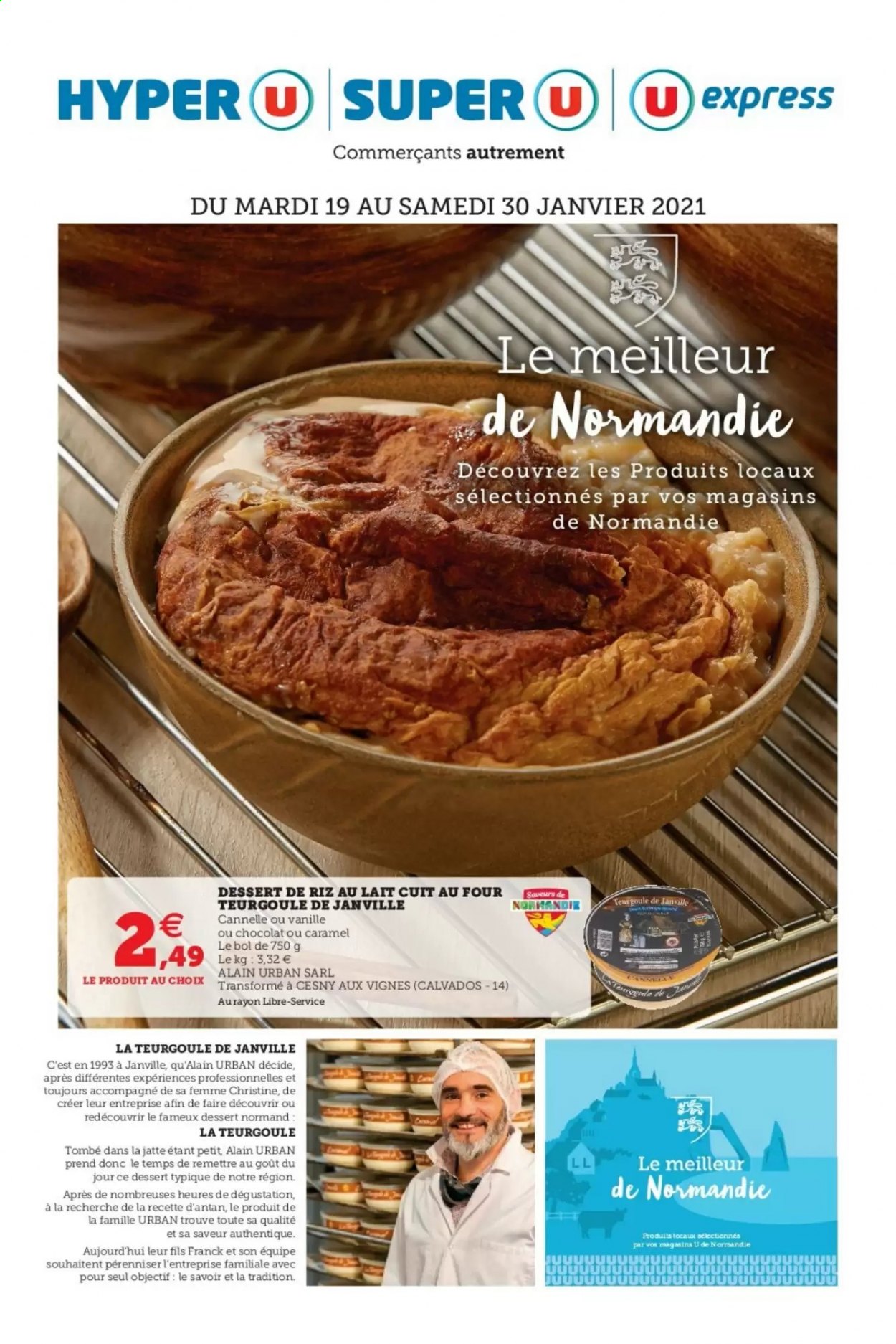 thumbnail - Catalogue Magasins U - 19/01/2021 - 30/01/2021 - Produits soldés - dessert, riz au lait, calvados. Page 1.