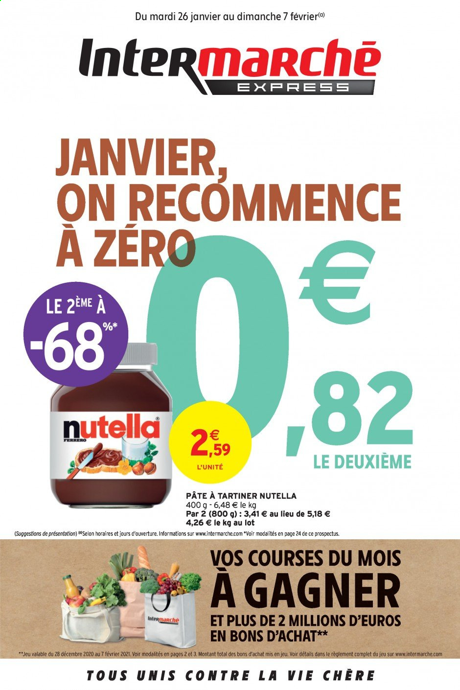 thumbnail - Catalogue Intermarché Express - 26/01/2021 - 07/02/2021 - Produits soldés - pâte à tartiner, Nutella. Page 1.