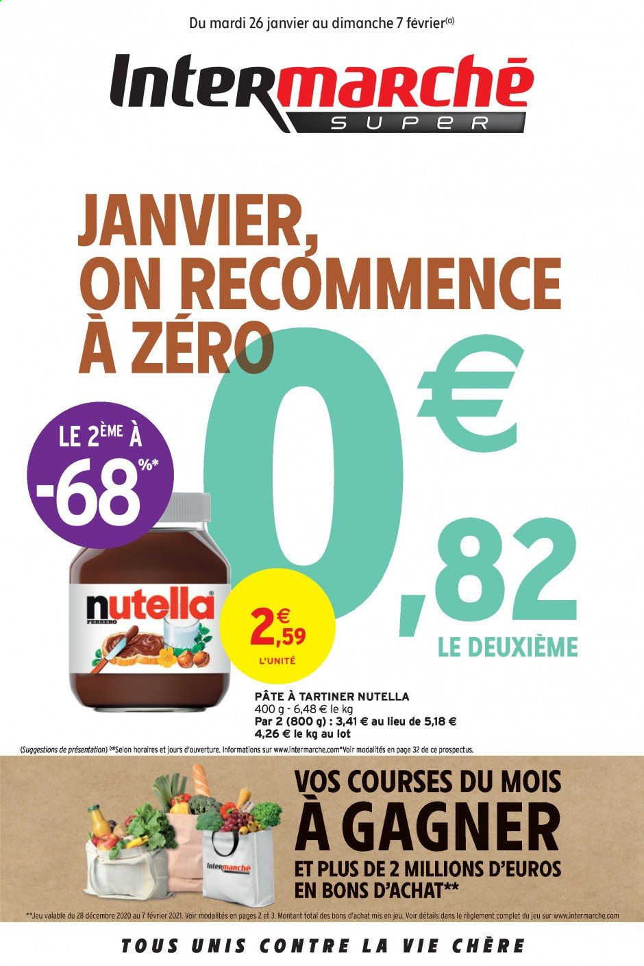 thumbnail - Catalogue Intermarché Super - 26/01/2021 - 07/02/2021 - Produits soldés - pâte à tartiner, Nutella. Page 1.