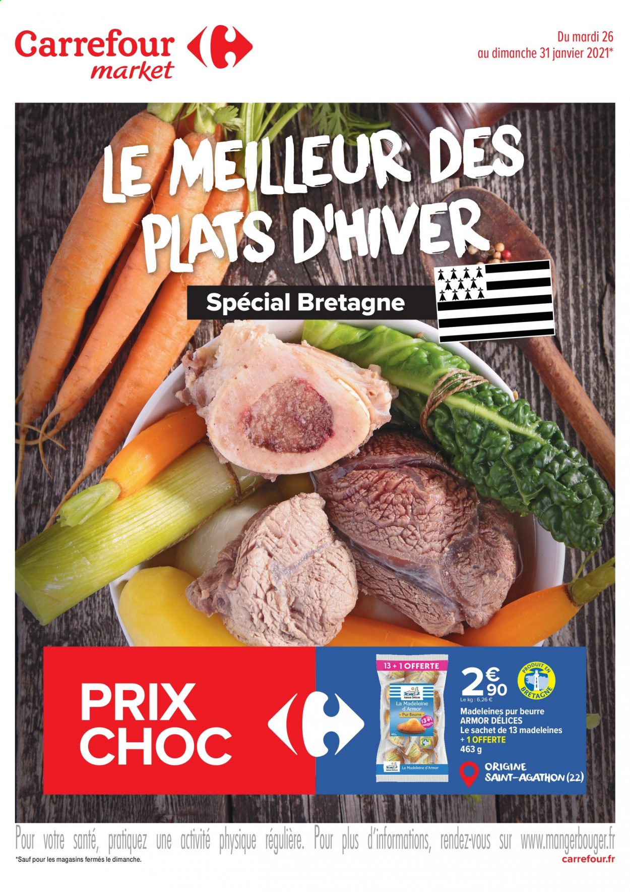 thumbnail - Catalogue Carrefour Market - 26/01/2021 - 31/01/2021 - Produits soldés - madeleines. Page 1.