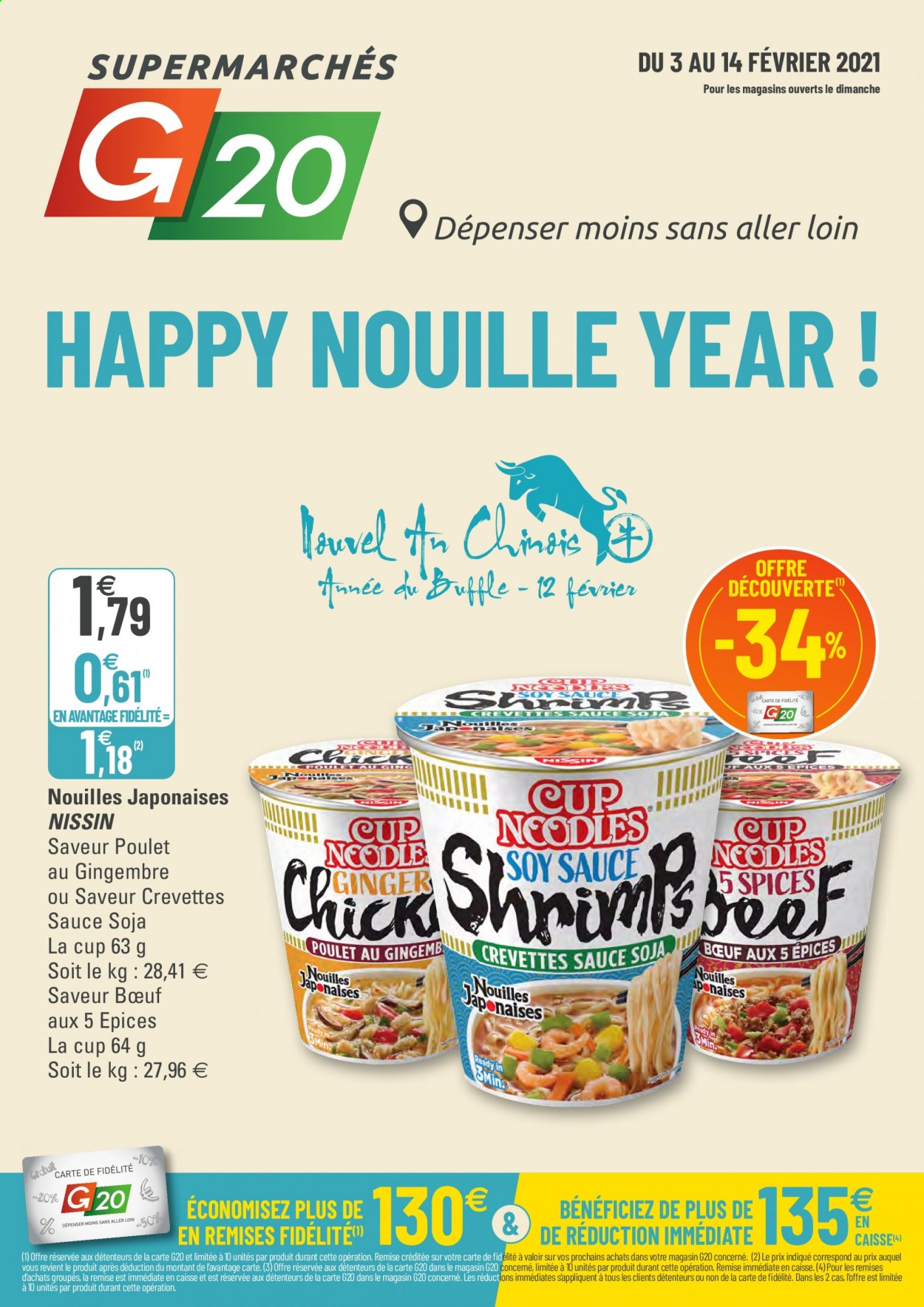 thumbnail - Catalogue G20 - 03/02/2021 - 14/02/2021 - Produits soldés - poulet, crevettes, nouilles. Page 1.