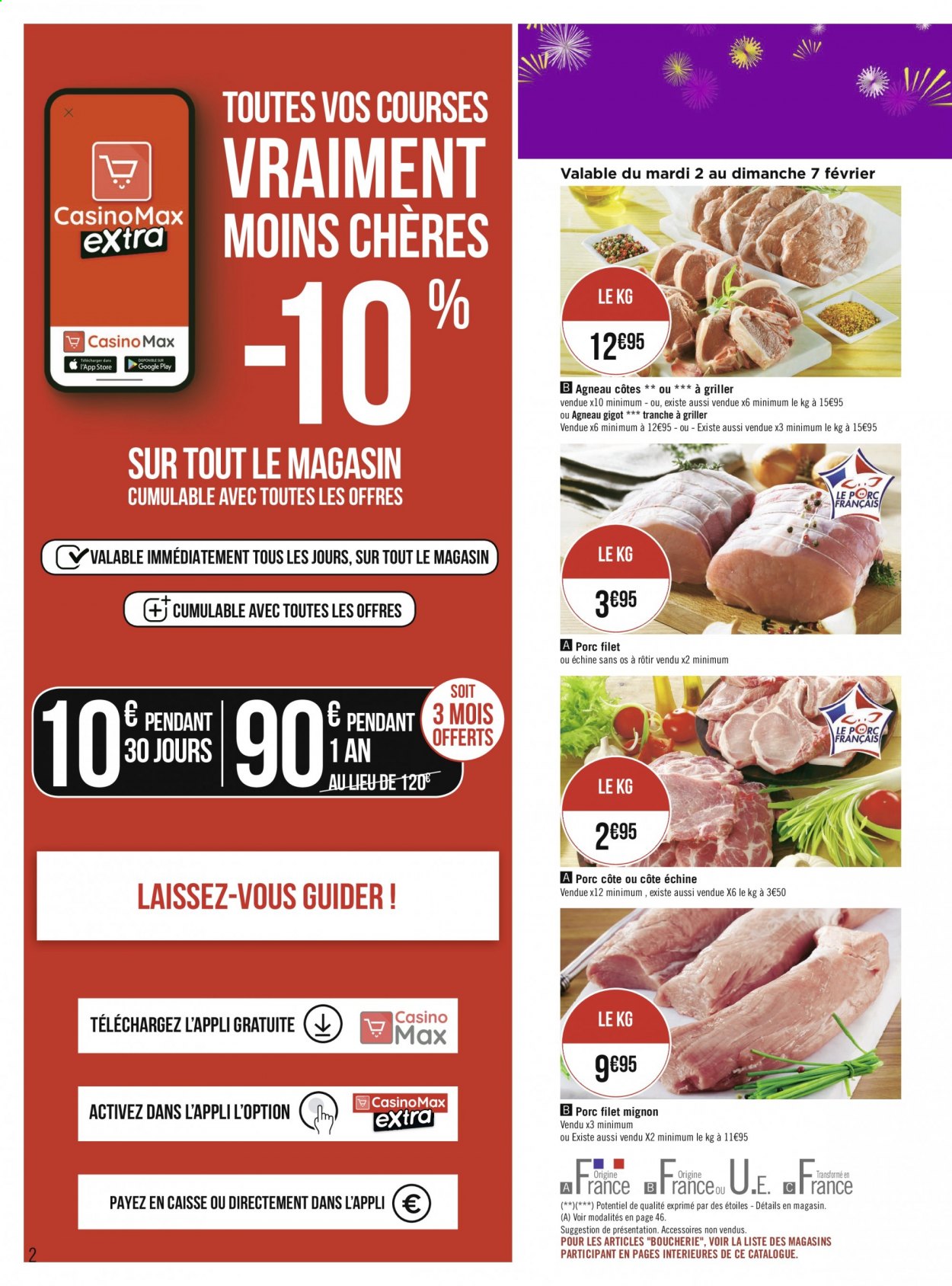 thumbnail - Catalogue Géant Casino - 01/02/2021 - 14/02/2021 - Produits soldés - filet mignon, viande d'agneau. Page 2.