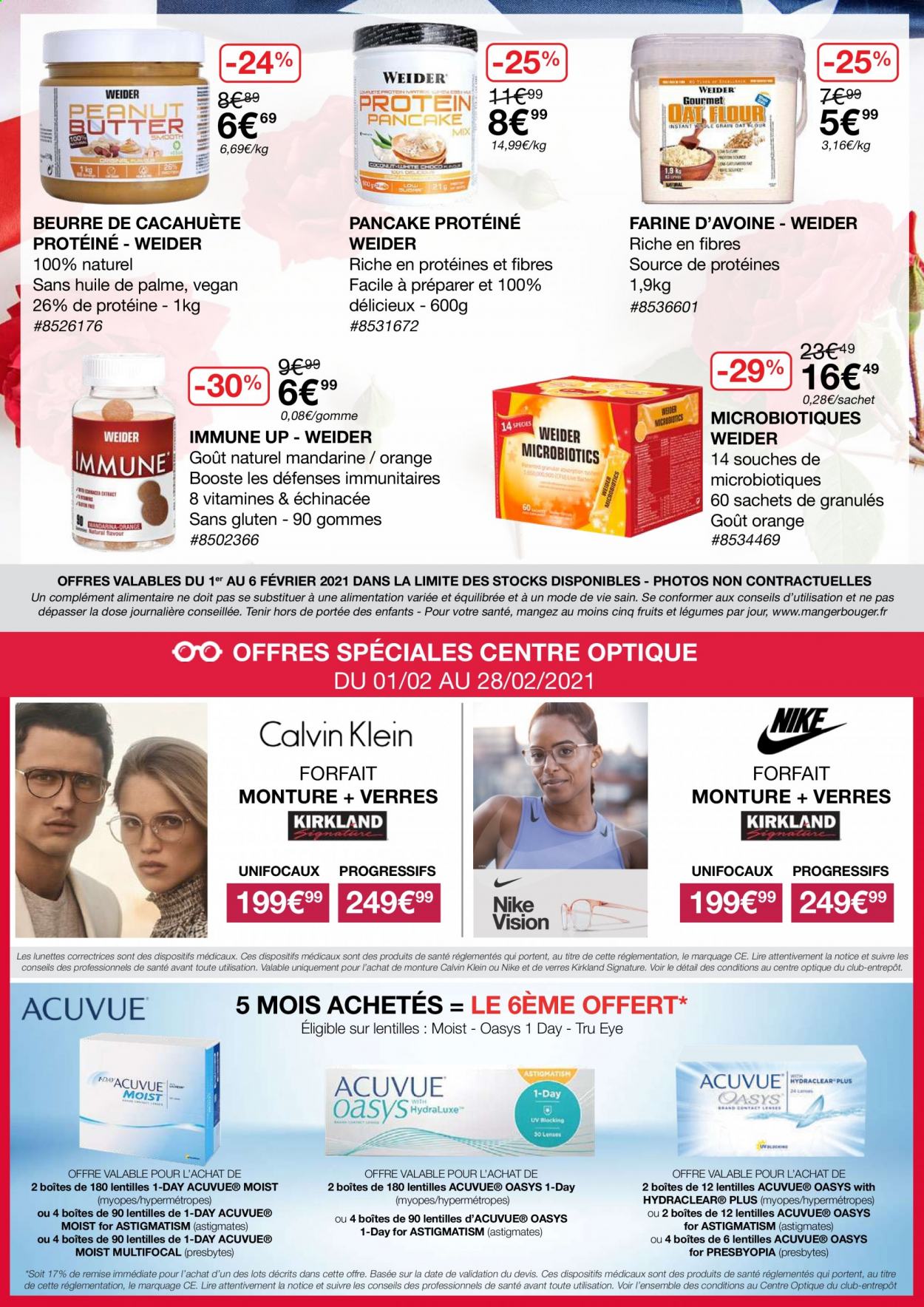 thumbnail - Catalogue Costco - 01/02/2021 - 06/02/2021 - Produits soldés - Calvin Klein, Nike, mandarines, beurre, farine, beurre de cacahuète, lunettes. Page 8.