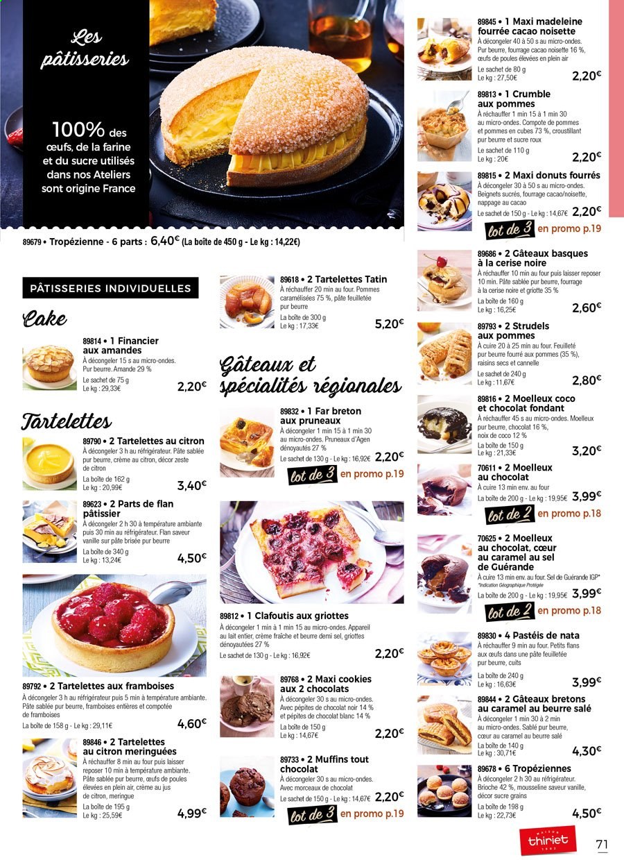thumbnail - Catalogue Thiriet - 01/02/2021 - 28/02/2021 - Produits soldés - brioche, beignets, meringue, tartelettes, moelleux au chocolat, flan, donut, tropézienne, crème fraîche, pâte brisée, pâte feuilletée, cookies, compote, compote de pommes, raisins. Page 73.