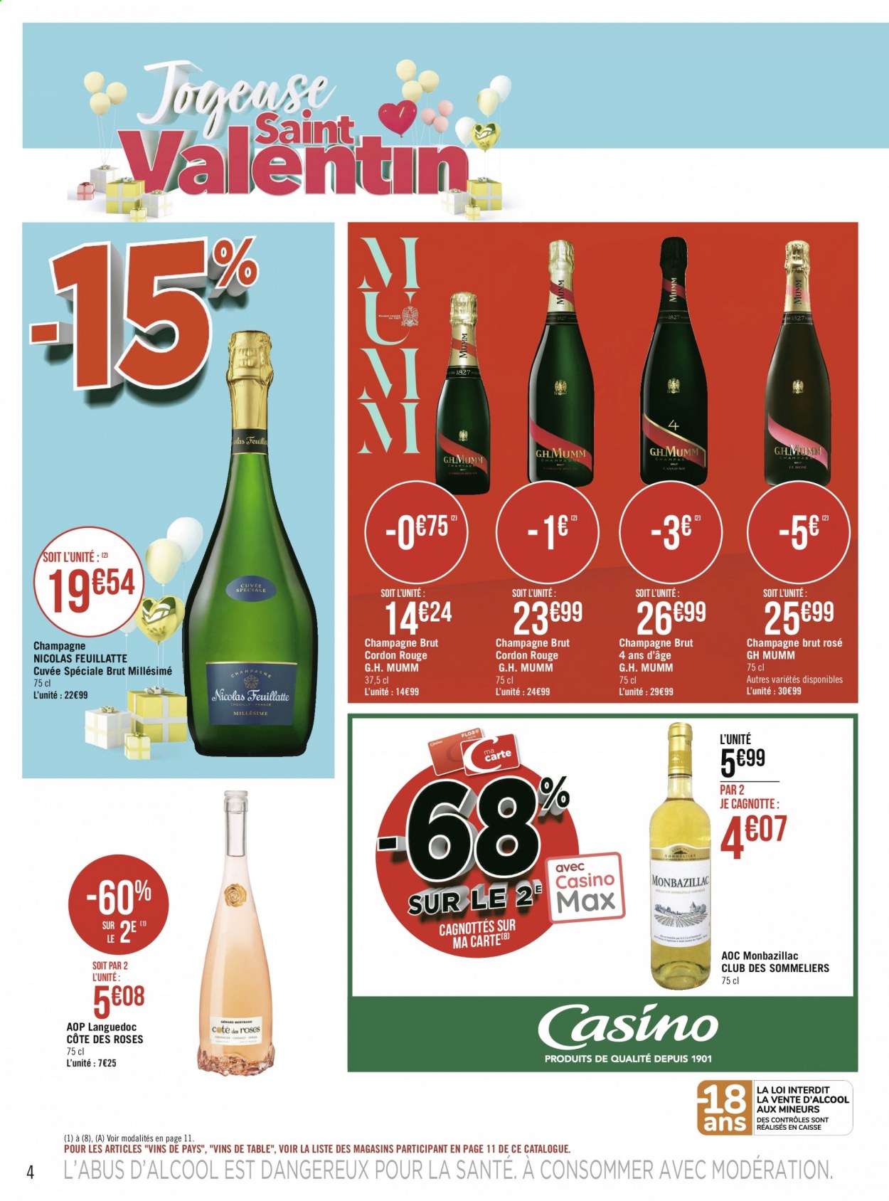 thumbnail - Catalogue Géant Casino - 08/02/2021 - 21/02/2021 - Produits soldés - champagne, vin. Page 4.