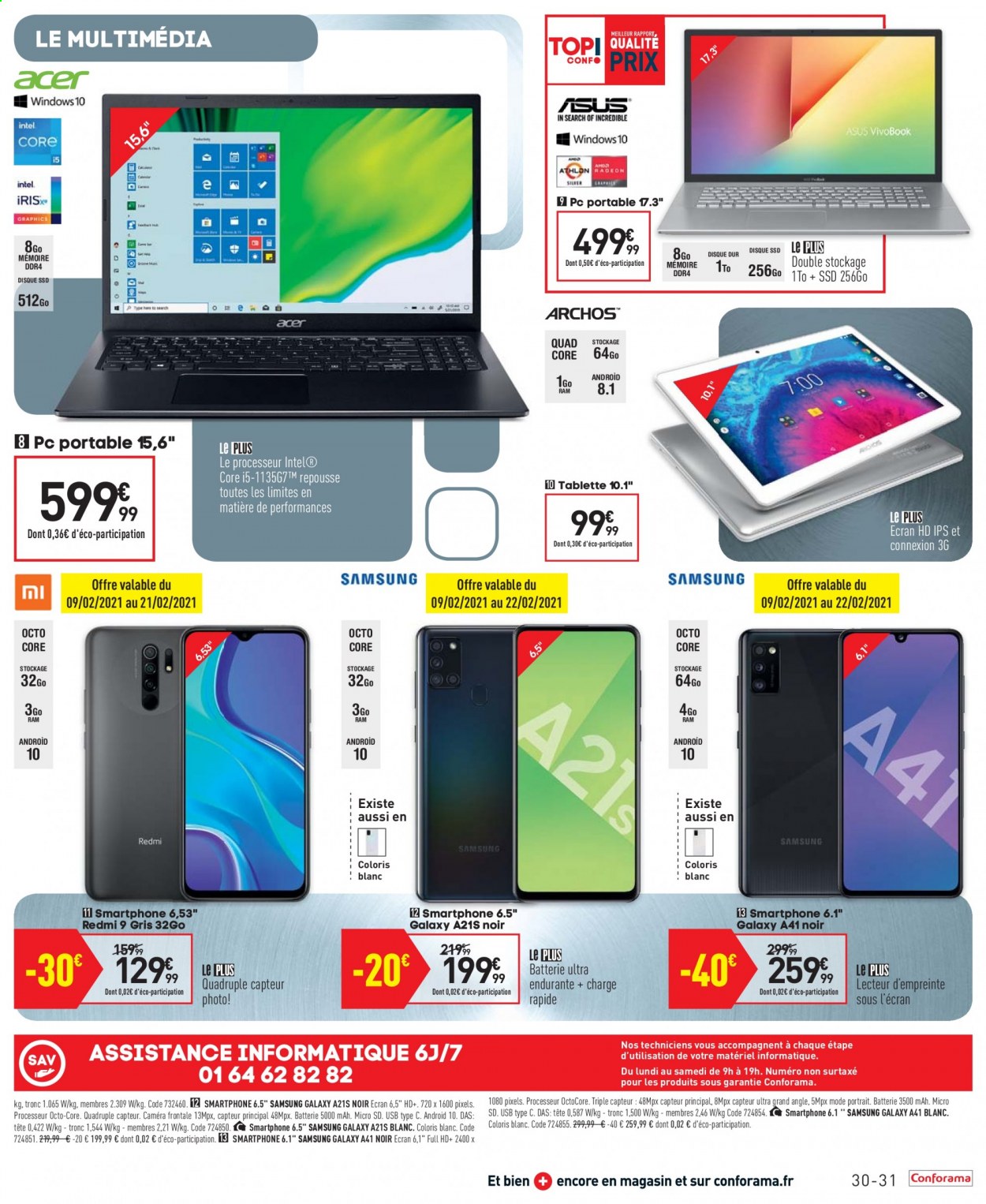 thumbnail - Catalogue Conforama - 09/02/2021 - 08/03/2021 - Produits soldés - Samsung, smartphone, pc portable, tablette. Page 31.