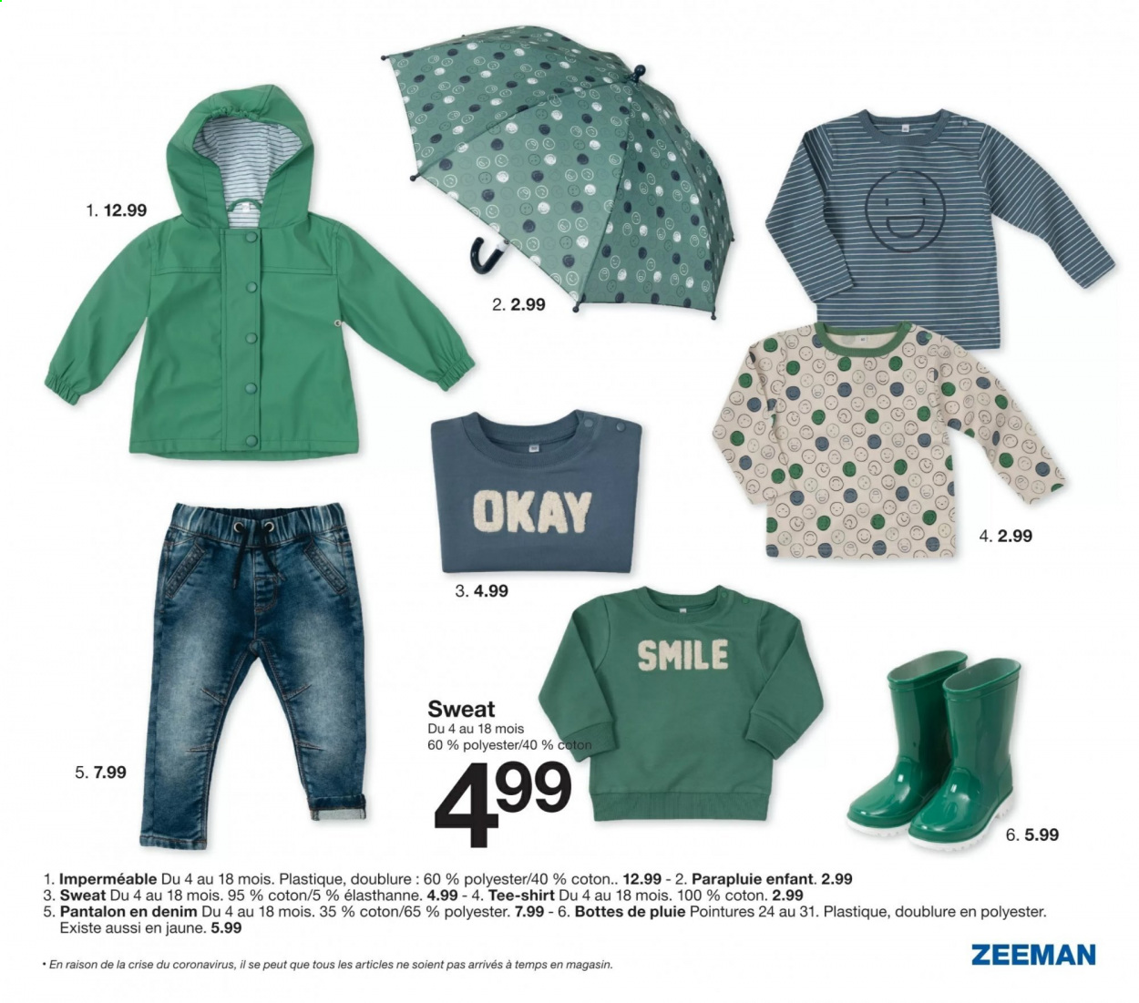 thumbnail - Catalogue Zeeman - 09/02/2021 - 30/06/2021 - Produits soldés - bottes, pantalon, pantalon en denim, t-shirt, sweat-shirt. Page 23.