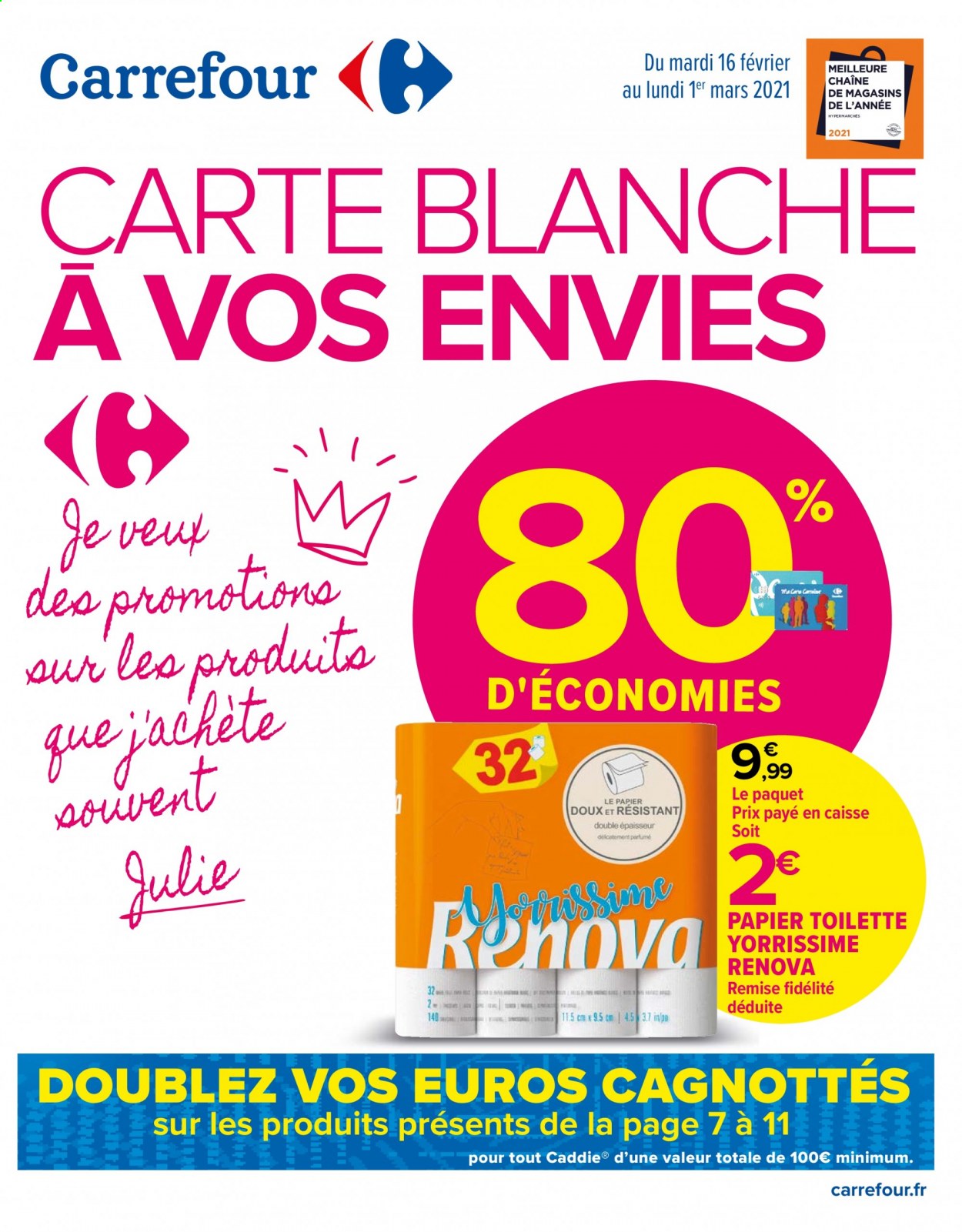 Catalogue Carrefour Hypermarchés - 16/02/2021 - 01/03/2021. Page 1