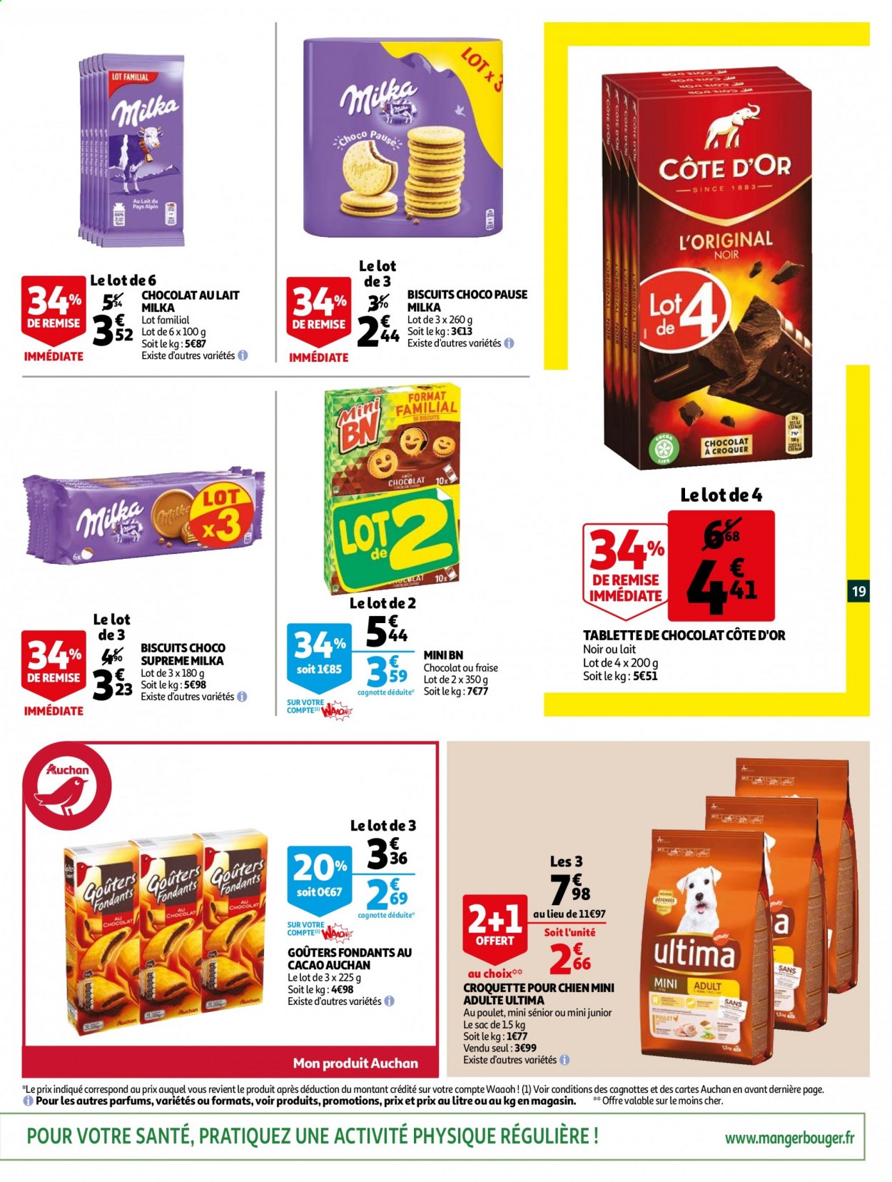 thumbnail - Catalogue Auchan - 16/02/2021 - 23/02/2021 - Produits soldés - Milka, biscuits, Côte d'Or, sac à main. Page 19.