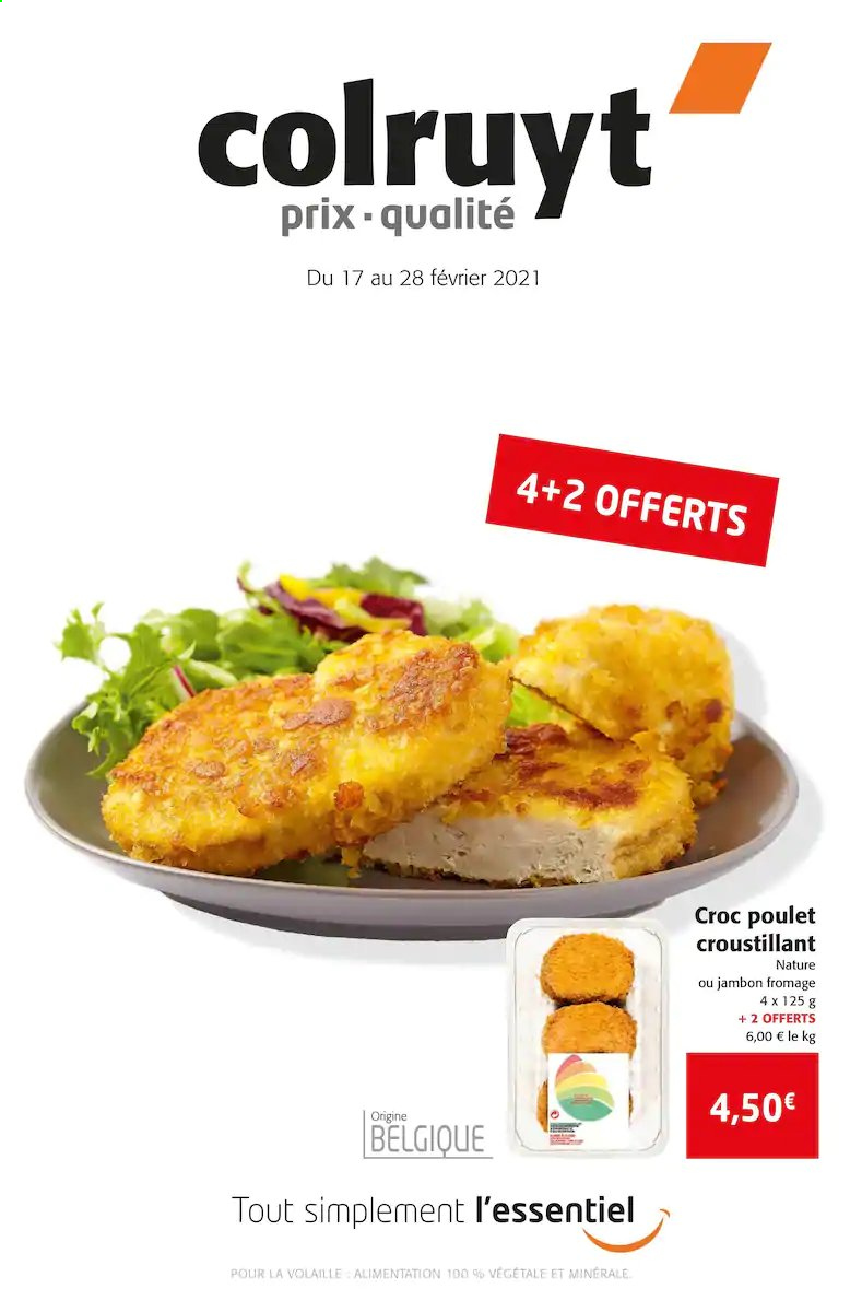 thumbnail - Catalogue Colruyt - 17/02/2021 - 28/02/2021 - Produits soldés - poulet, fromage. Page 1.