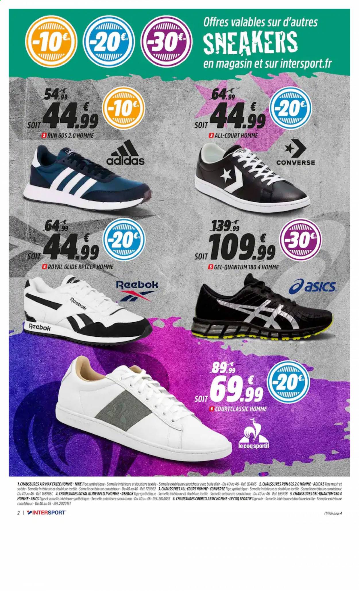 thumbnail - Catalogue INTERSPORT - 15/02/2021 - 28/02/2021 - Produits soldés - Adidas, Asics, Converse, Sneakers, Nike, Reebok. Page 2.