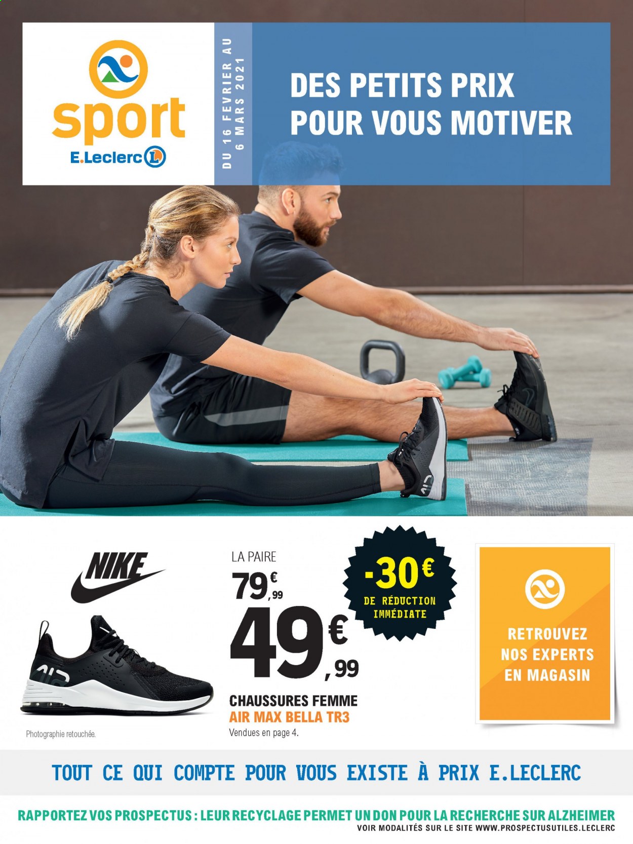thumbnail - Catalogue E.Leclerc - 16/02/2021 - 06/03/2021 - Produits soldés - Nike. Page 1.
