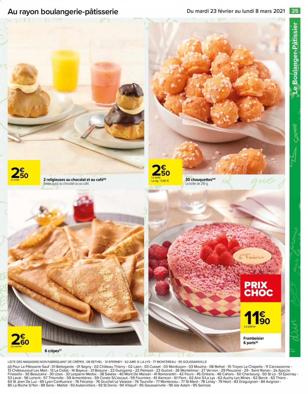 thumbnail - Catalogue Carrefour Hypermarchés - 23/02/2021 - 08/03/2021 - Produits soldés - crêpes, framboisier. Page 25.