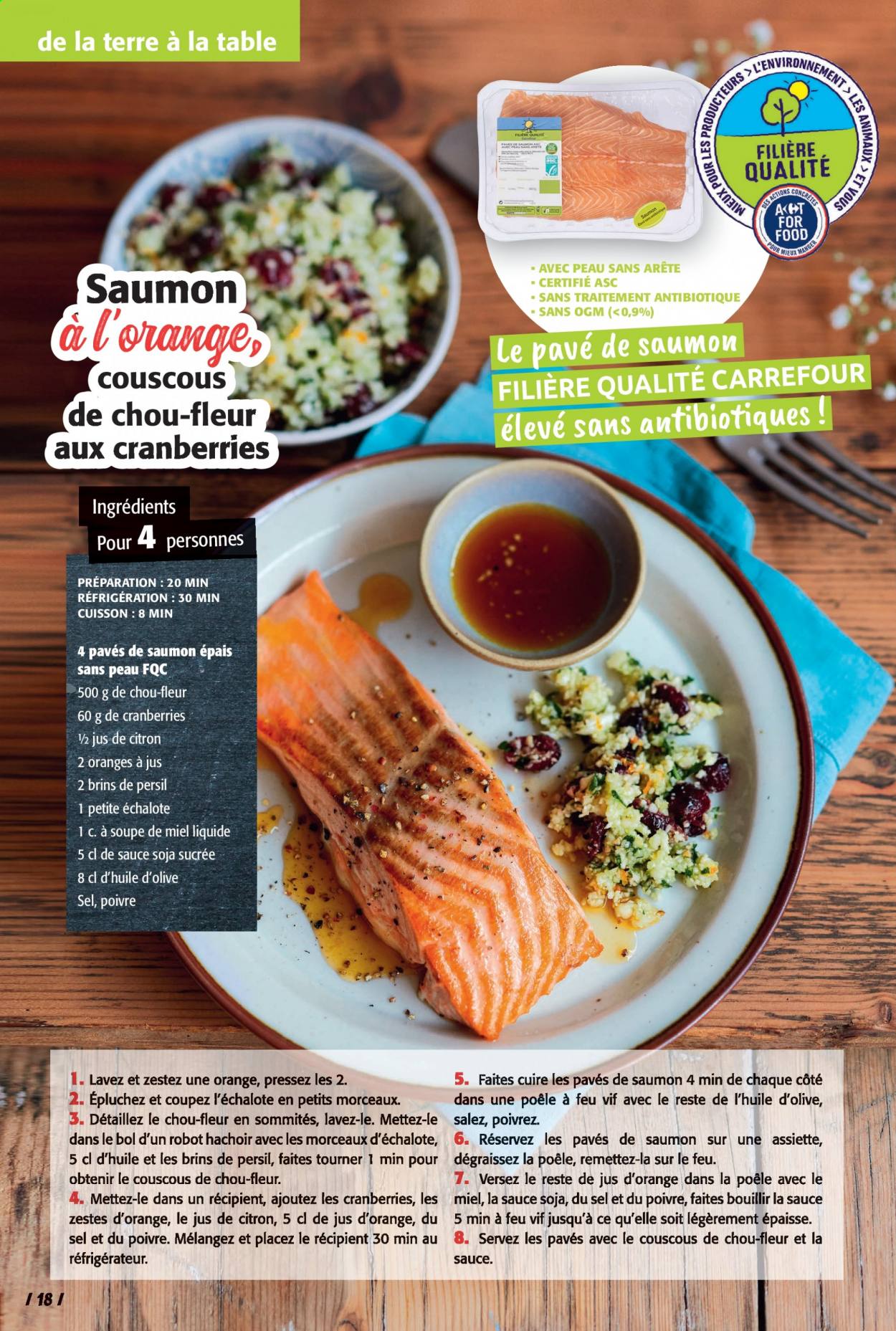 thumbnail - Catalogue Carrefour Hypermarchés - 01/03/2021 - 31/03/2021 - Produits soldés - table, chou-fleur, saumon, pavés de saumon, couscous, Persil, hachoir, fleur. Page 18.