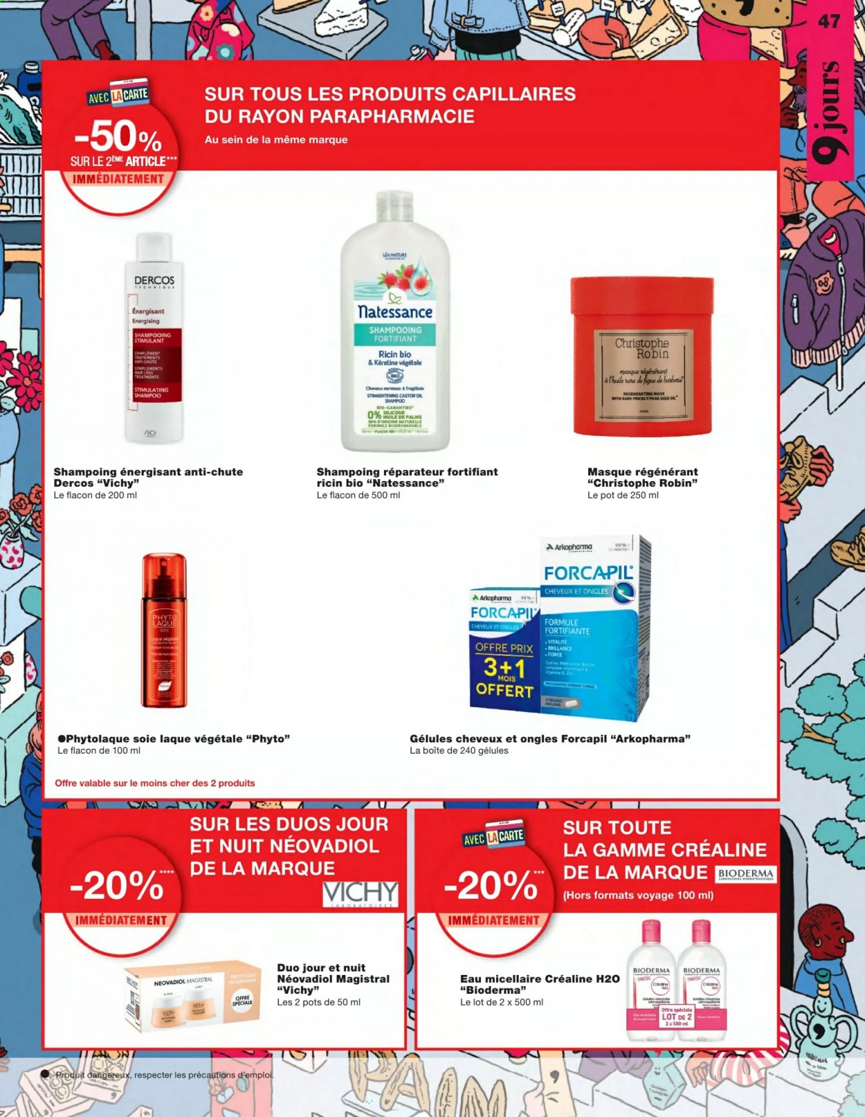 thumbnail - Catalogue Monoprix - 02/03/2021 - 21/03/2021 - Produits soldés - Bioderma, shampooing, Vichy, masque, Arkopharma, Forcapil, vitamine D. Page 47.