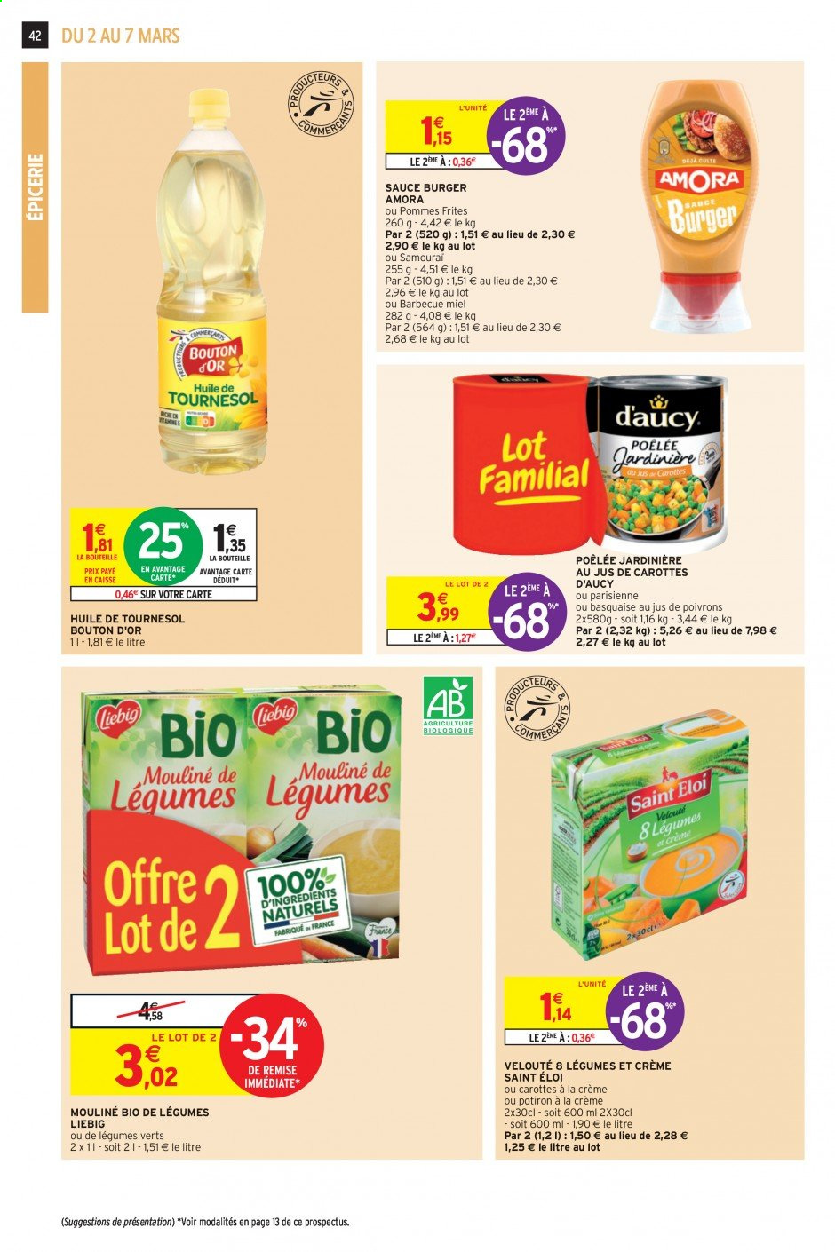 thumbnail - Catalogue Intermarché Super - 02/03/2021 - 07/03/2021 - Produits soldés - potimarron, velouté, frites, huile, miel. Page 42.