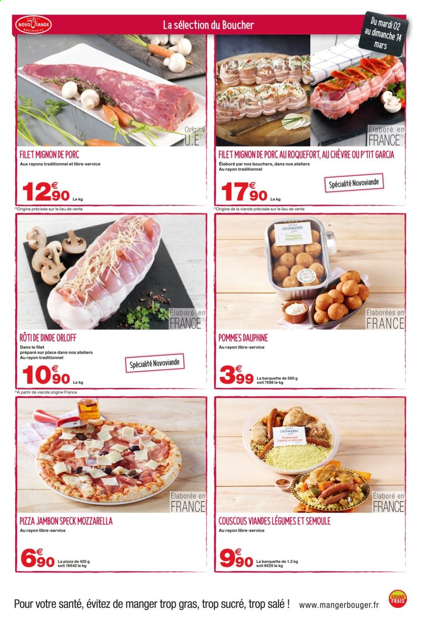 thumbnail - Catalogue Grand Frais - 01/03/2021 - 14/03/2021 - Produits soldés - filet mignon, viande de porc, pommes, rôti de dinde, couscous. Page 3.