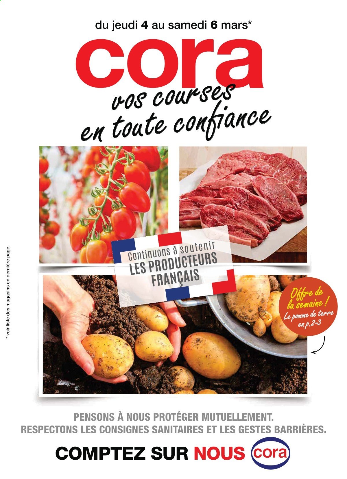thumbnail - Catalogue Cora - 04/03/2021 - 06/03/2021 - Produits soldés - pommes de terre. Page 1.