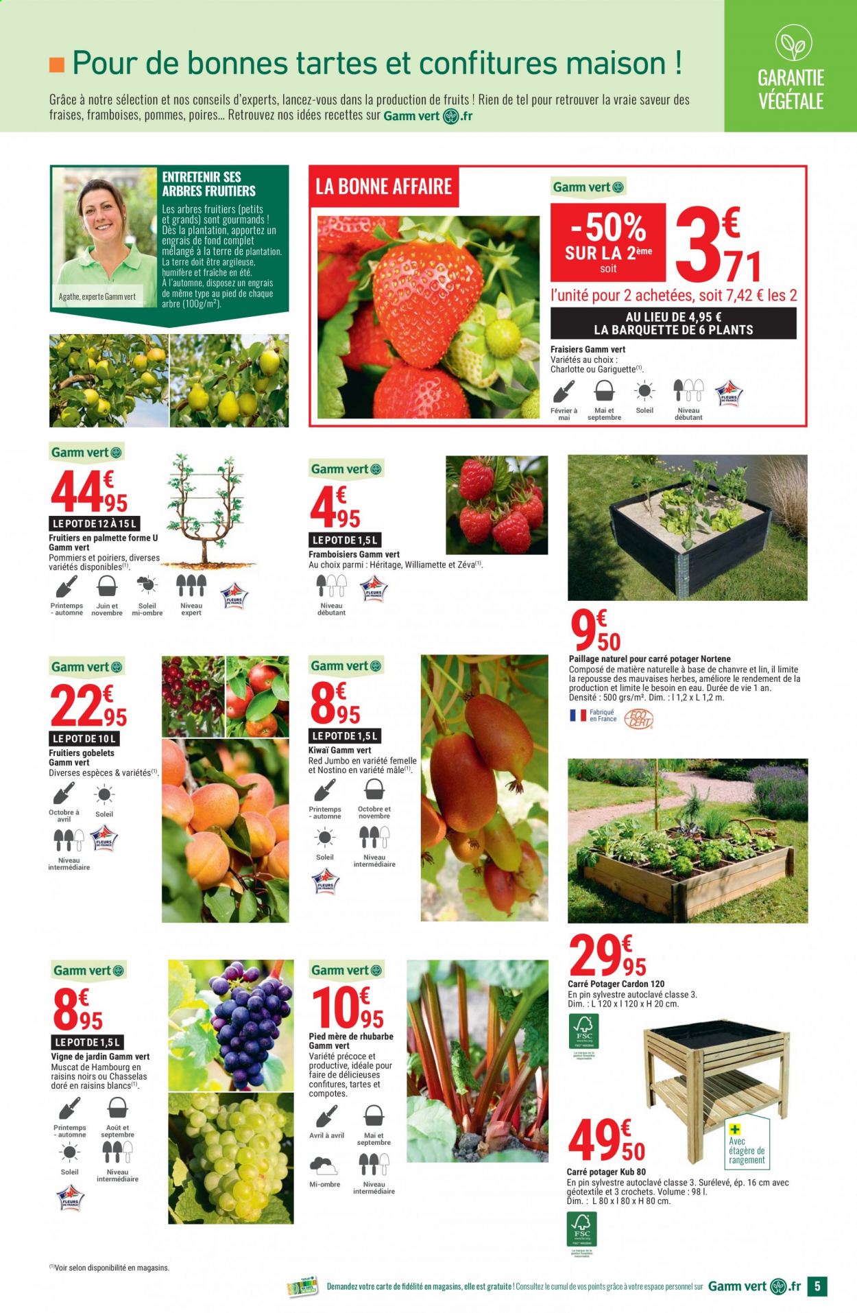 thumbnail - Catalogue Gamm vert - 24/02/2021 - 14/03/2021 - Produits soldés - framboises, poire, engrais, fraisier. Page 5.