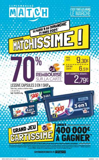 Catalogue Supermarché Match - 09.03.2021 - 21.03.2021.