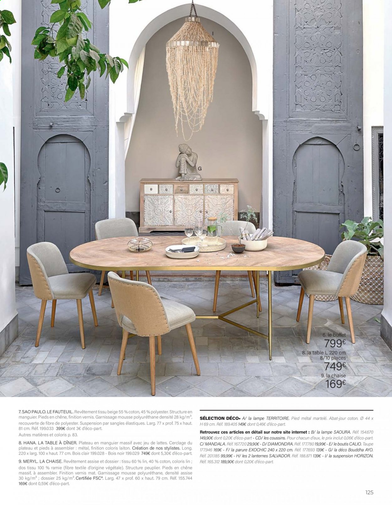 thumbnail - Catalogue Maisons du Monde - 09/03/2021 - 31/08/2021 - Produits soldés - table, fauteuil, buffet, bouddha, lampe. Page 127.