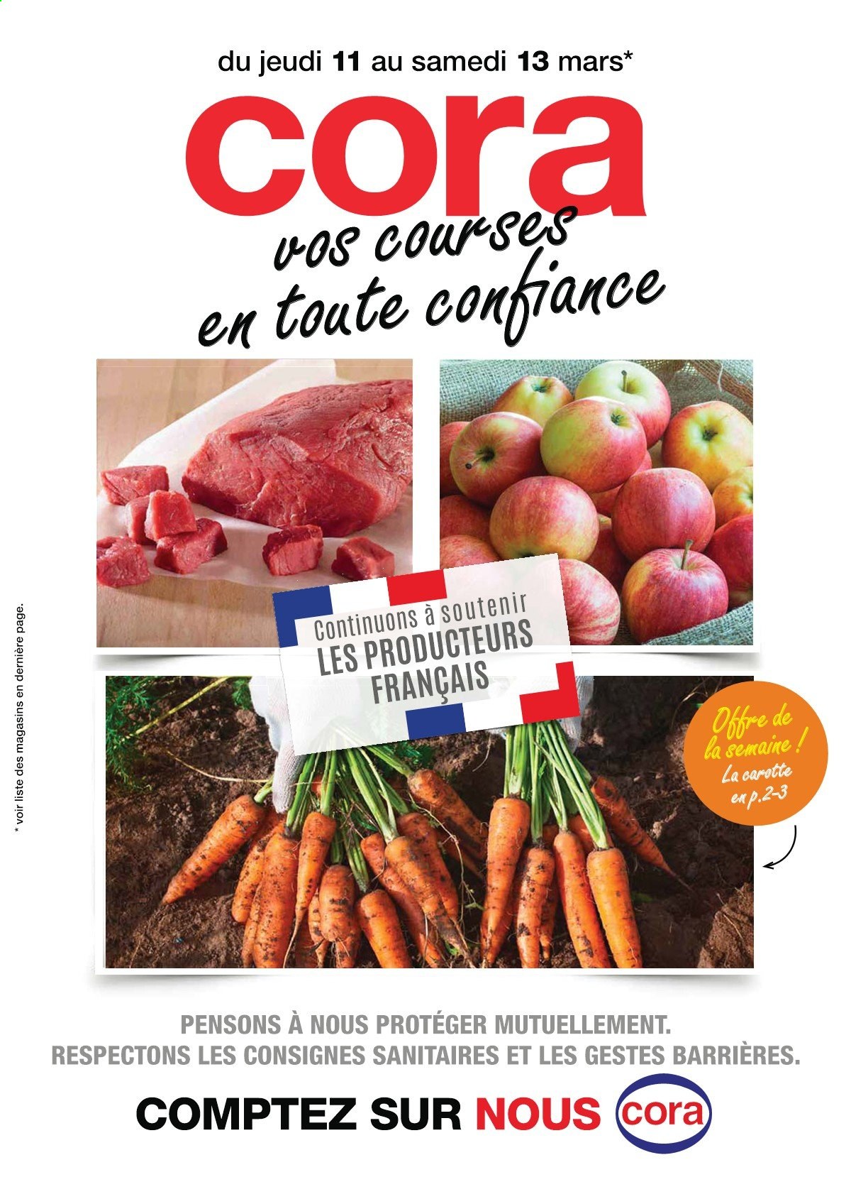 thumbnail - Catalogue Cora - 11/03/2021 - 13/03/2021 - Produits soldés - carotte. Page 1.